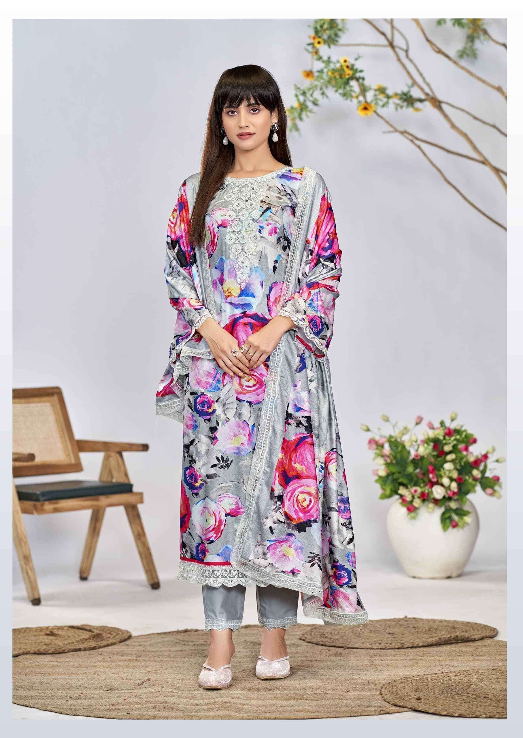THE HERMITAGE SHOP KASHMIRI GARDEN DIGITAL PRINTED FANCY LADIES SUIT COLLECTION 