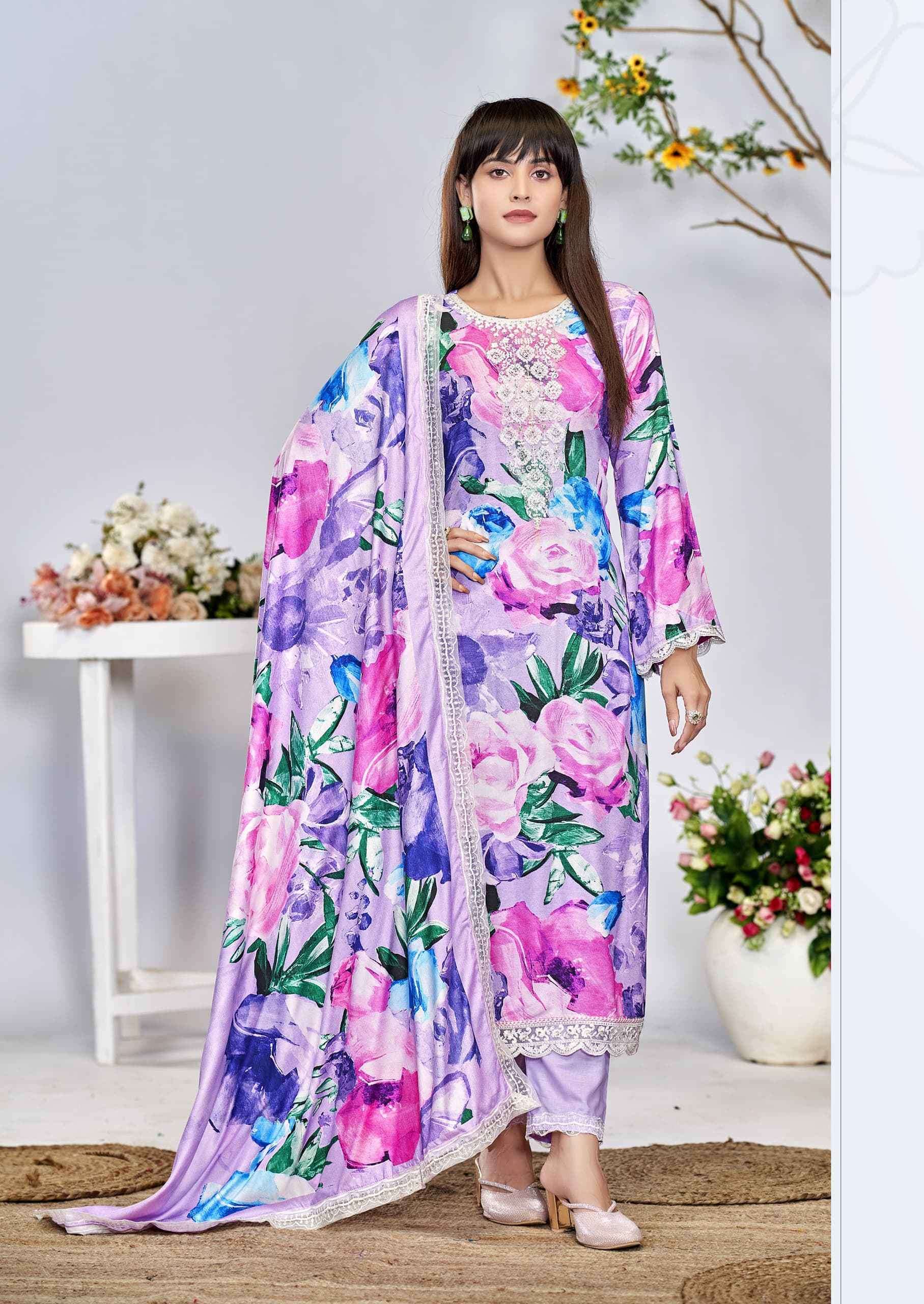 THE HERMITAGE SHOP KASHMIRI GARDEN DIGITAL PRINTED FANCY LADIES SUIT COLLECTION 