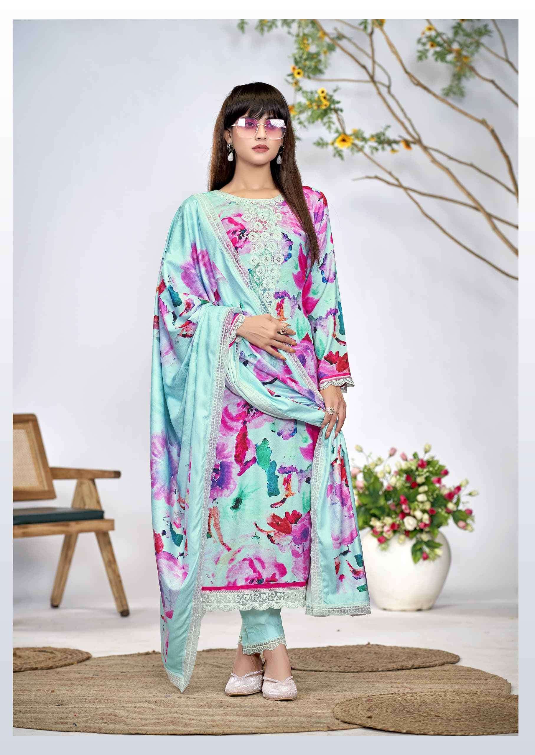 THE HERMITAGE SHOP KASHMIRI GARDEN DIGITAL PRINTED FANCY LADIES SUIT COLLECTION 