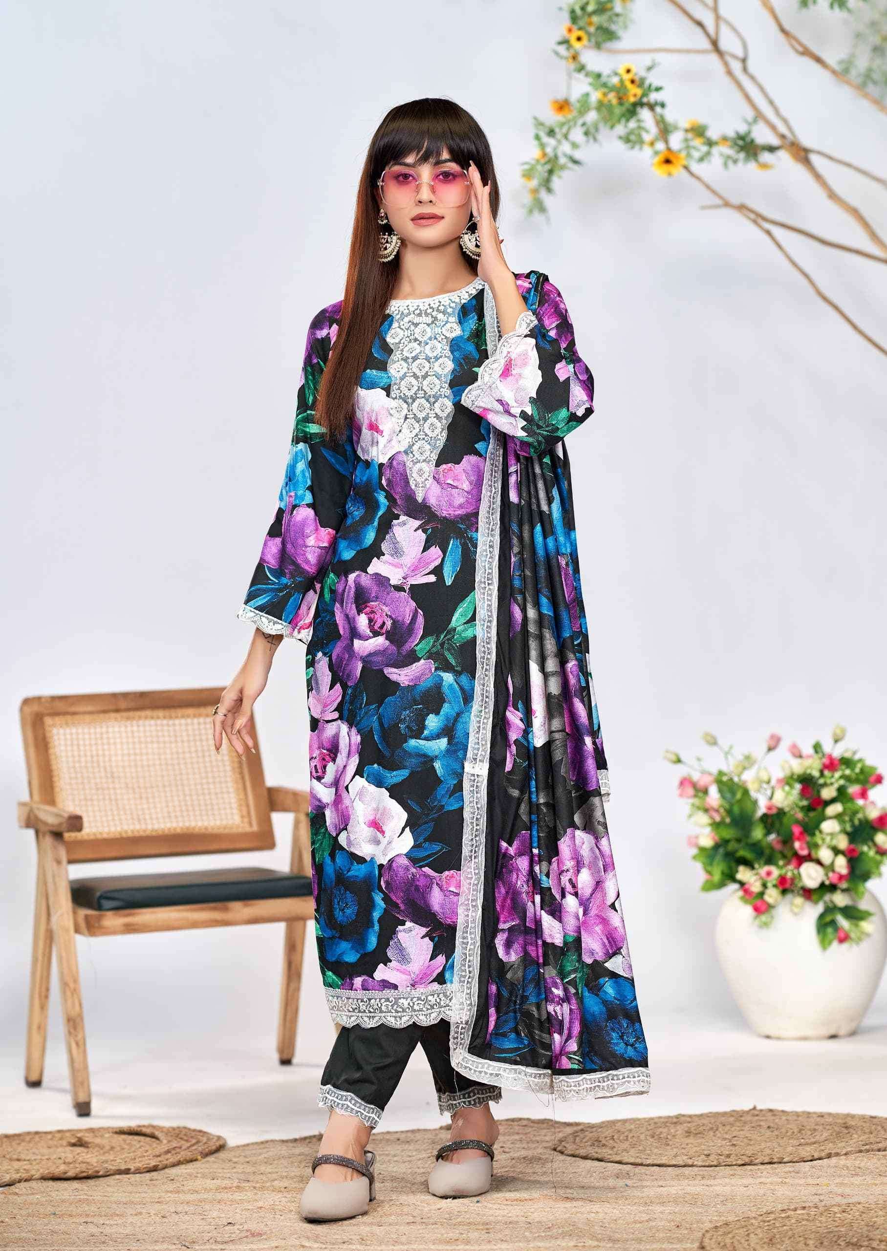 THE HERMITAGE SHOP KASHMIRI GARDEN DIGITAL PRINTED FANCY LADIES SUIT COLLECTION 