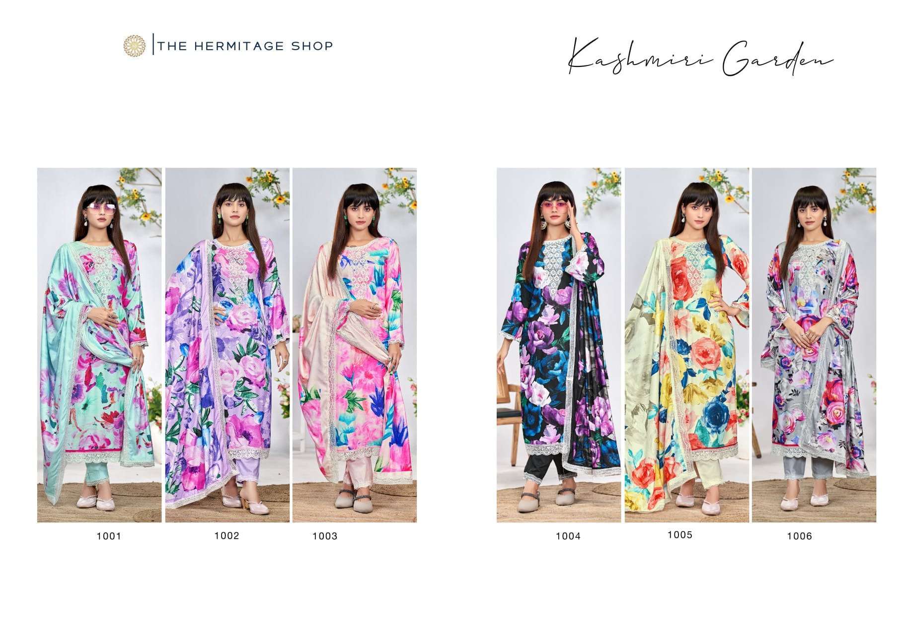 THE HERMITAGE SHOP KASHMIRI GARDEN DIGITAL PRINTED FANCY LADIES SUIT COLLECTION 