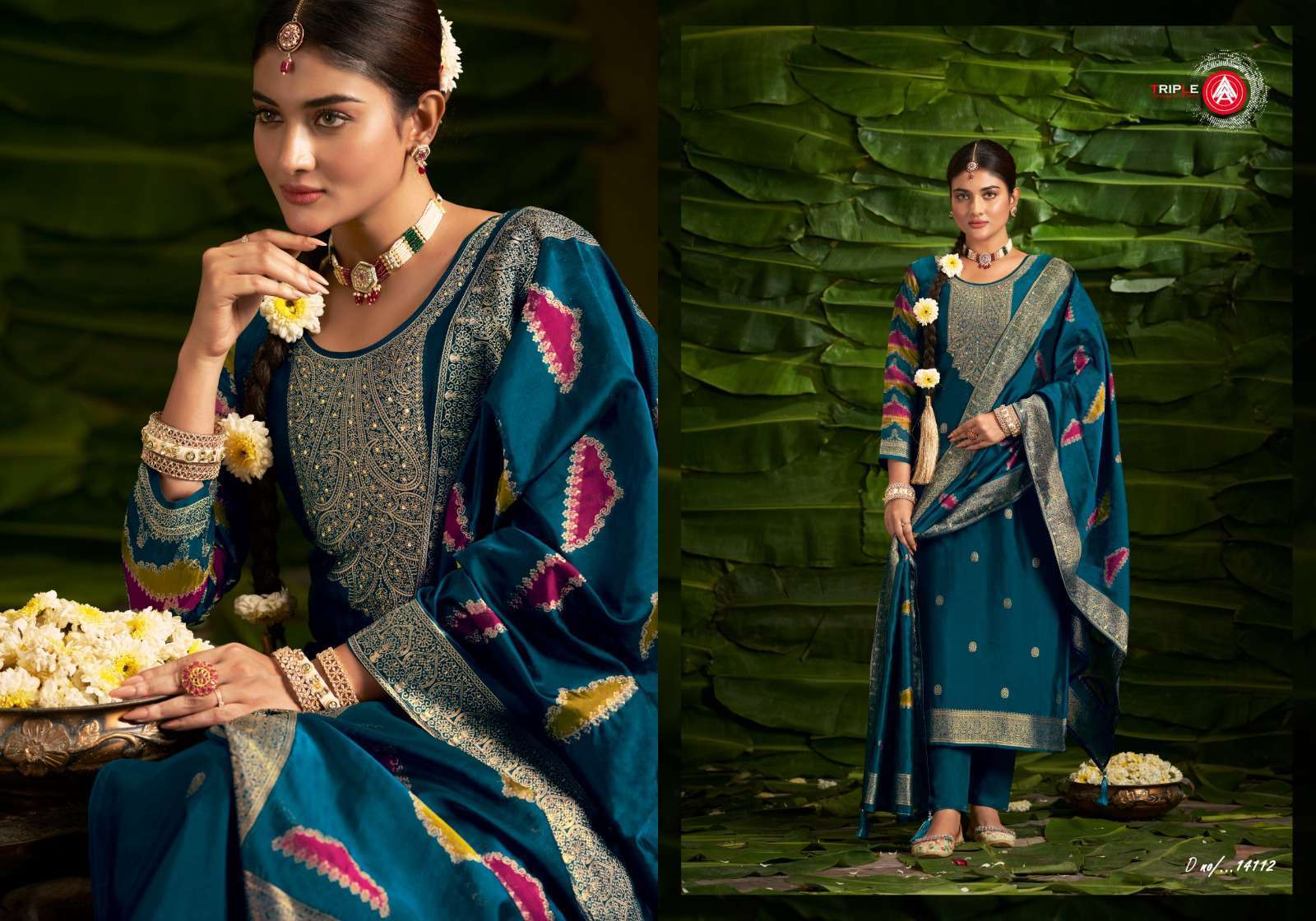 TRIPLE AAA SAPTRANG VISCOSE DESIGNER JACQUARD SUIT CATALOGUE 2024