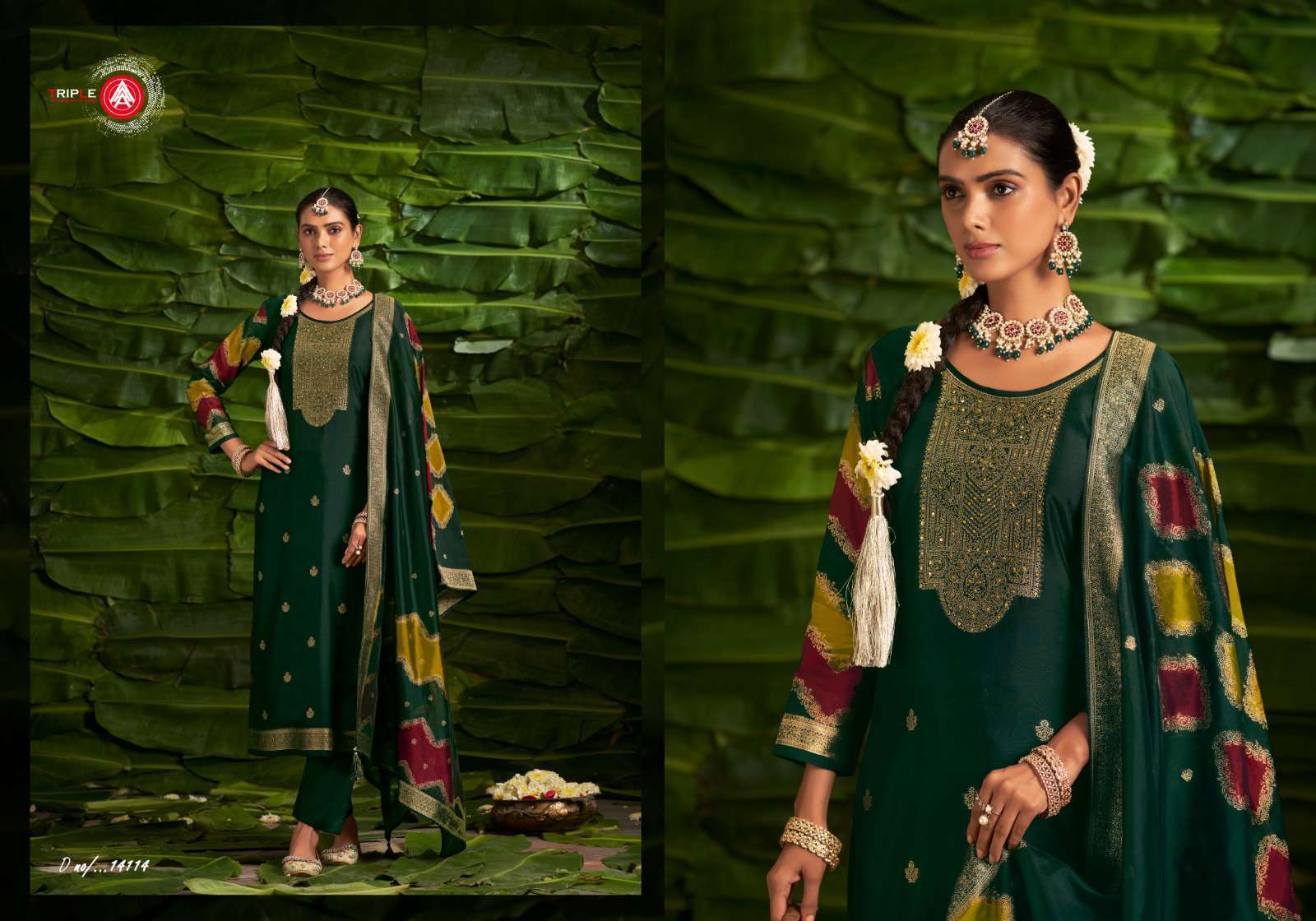 TRIPLE AAA SAPTRANG VISCOSE DESIGNER JACQUARD SUIT CATALOGUE 2024