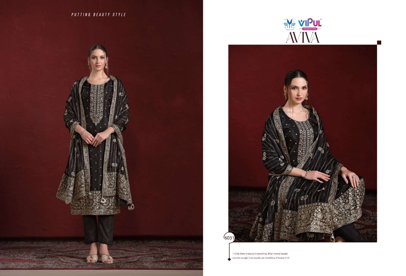 VIPUL FASHION AVIVA PARTYWEAR STYLE ORGANZA SUIT CATALOG WHOLESALER 
