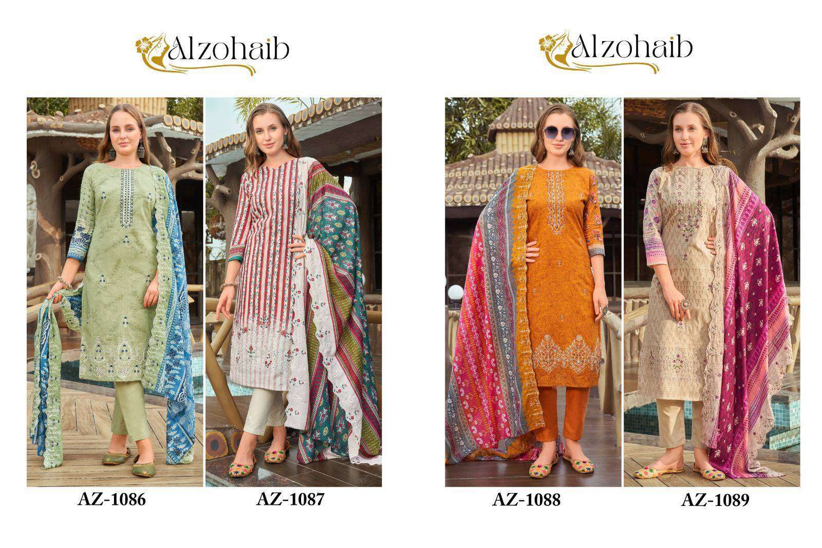 AL ZOHAIB AZ 1086 TO 1089 PAKISTANI PURE COTTON SUIT CATALOGUE WHOLESALER 2024
