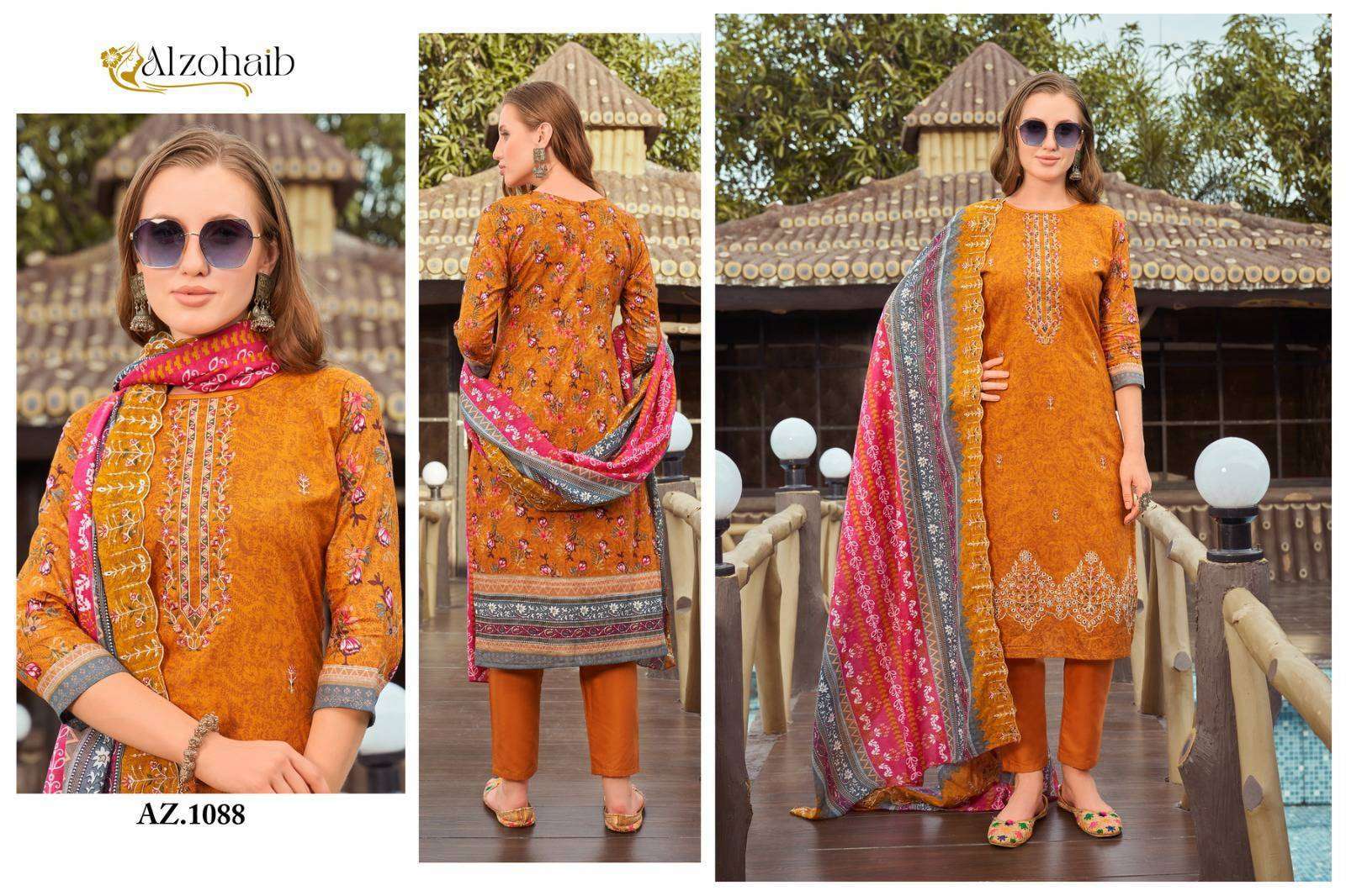 AL ZOHAIB AZ 1086 TO 1089 PAKISTANI PURE COTTON SUIT CATALOGUE WHOLESALER 2024