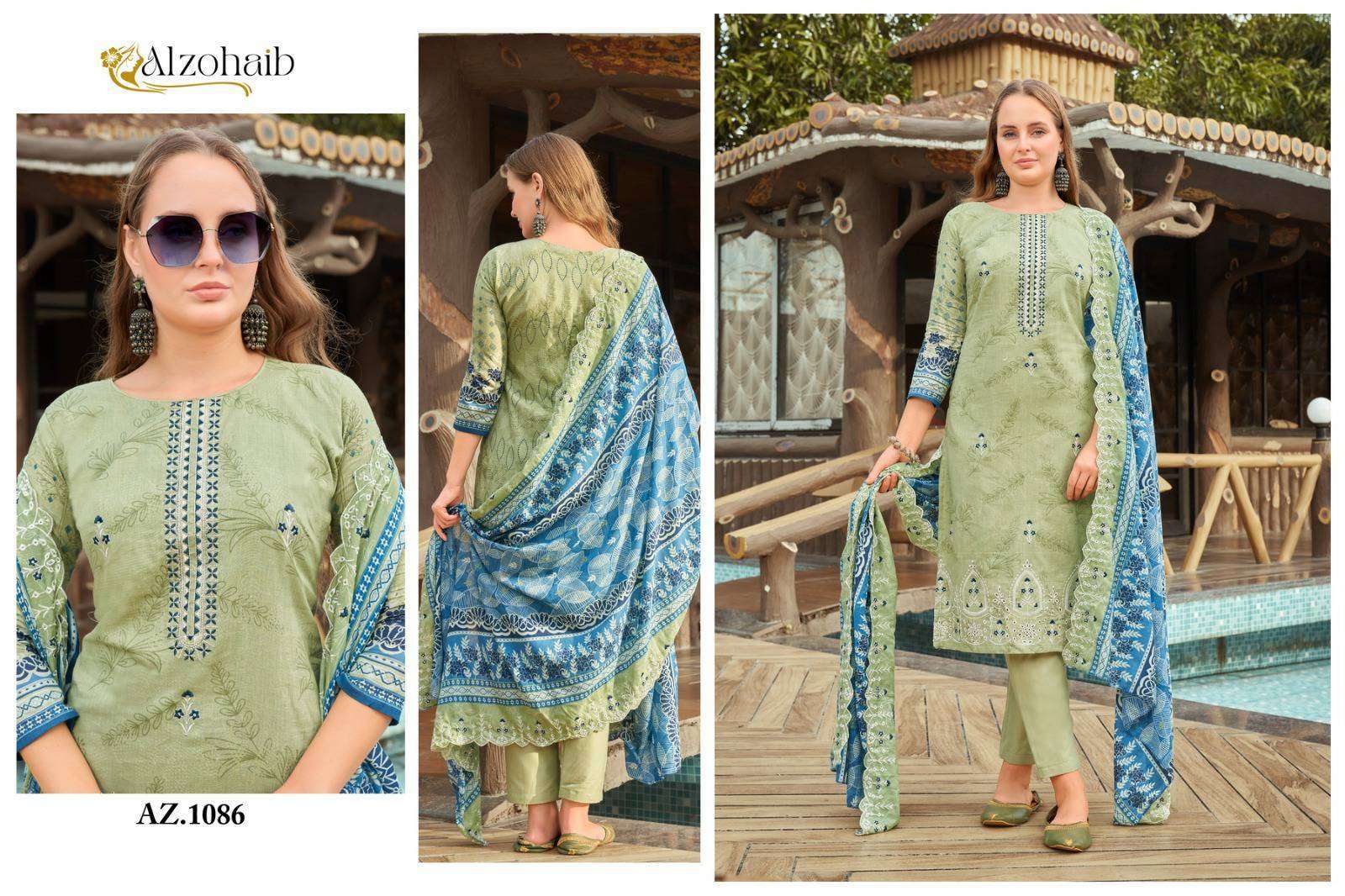 AL ZOHAIB AZ 1086 TO 1089 PAKISTANI PURE COTTON SUIT CATALOGUE WHOLESALER 2024