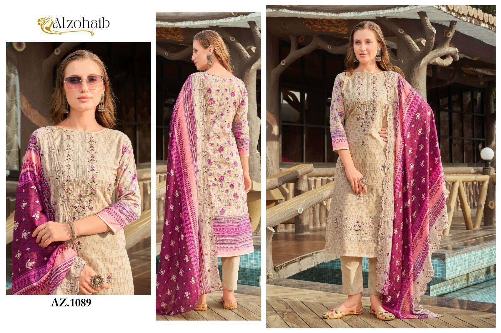 AL ZOHAIB AZ 1086 TO 1089 PAKISTANI PURE COTTON SUIT CATALOGUE WHOLESALER 2024