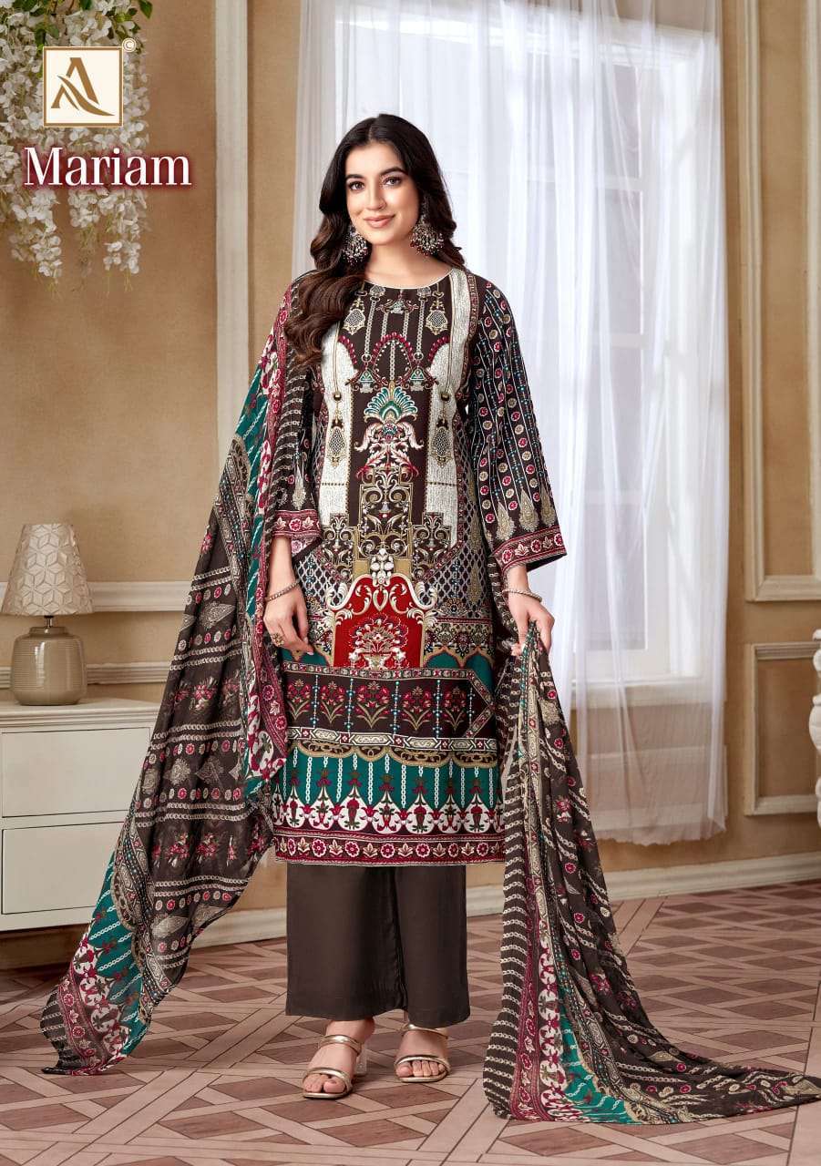 ALOK SUIT MARIAM PAKISTANI PRINT RAYON SUIT CATALOG EXPORTER 