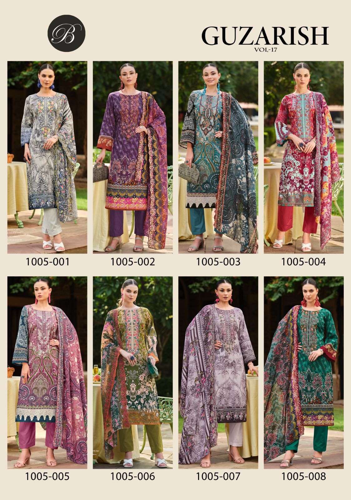 BELLIZA GUZARISH VOL 17 PURE COTTON FANCY LADIES SUIT CATALOGUE WHOLESALE PRICE DEALER 