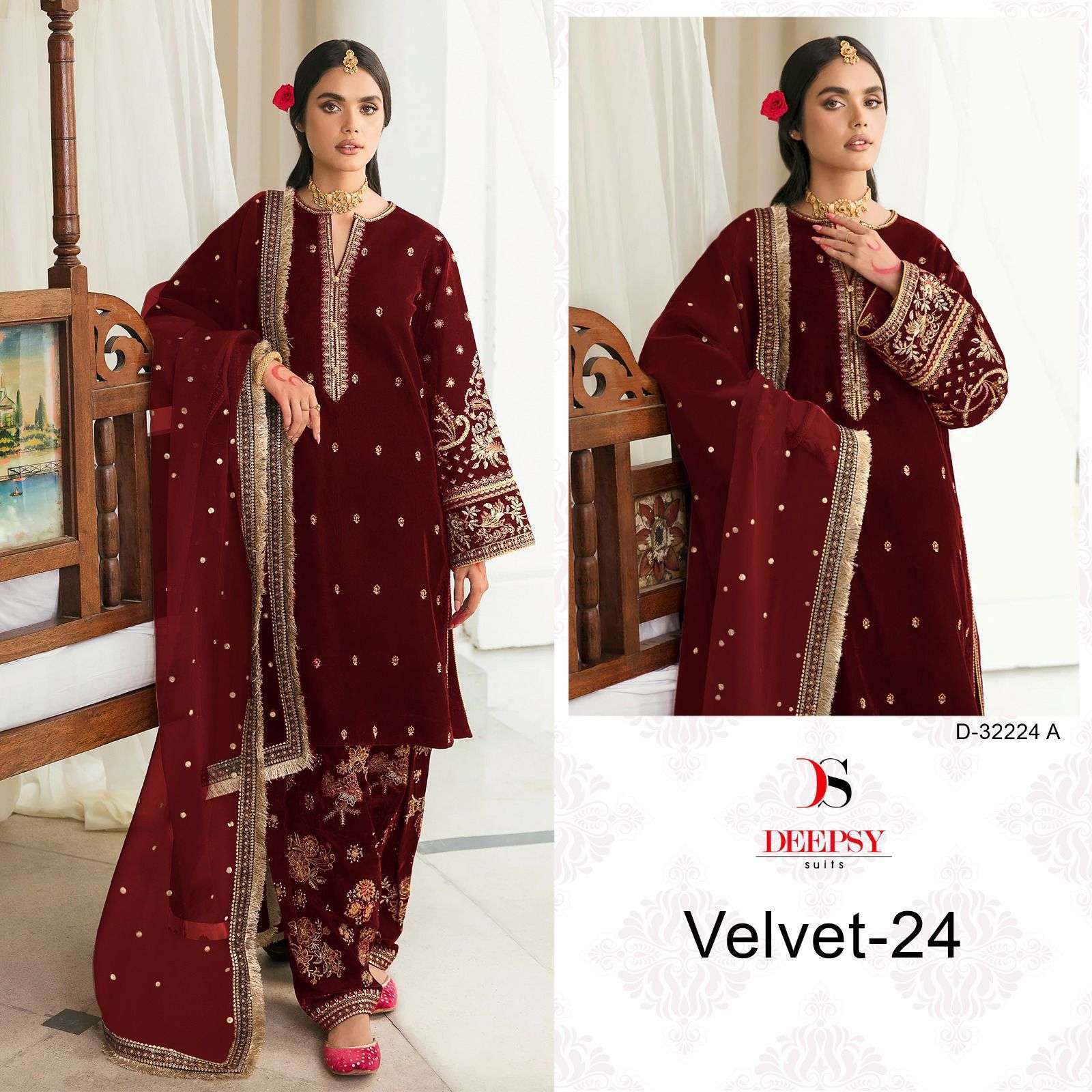 DEEPSY D 32224 COLORS VELVET DESIGNER SUIT COLLECTION BEST RATE 