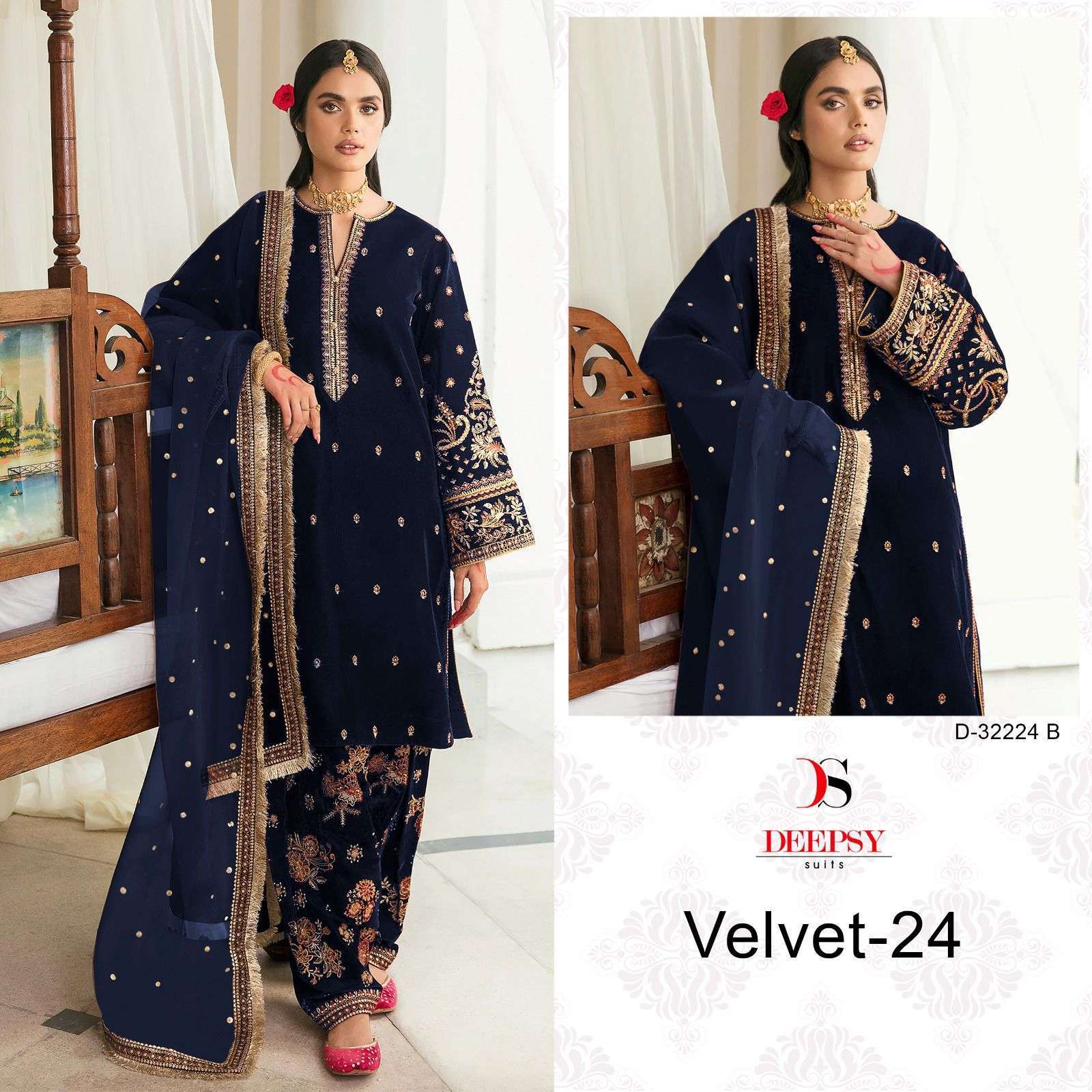 DEEPSY D 32224 COLORS VELVET DESIGNER SUIT COLLECTION BEST RATE 