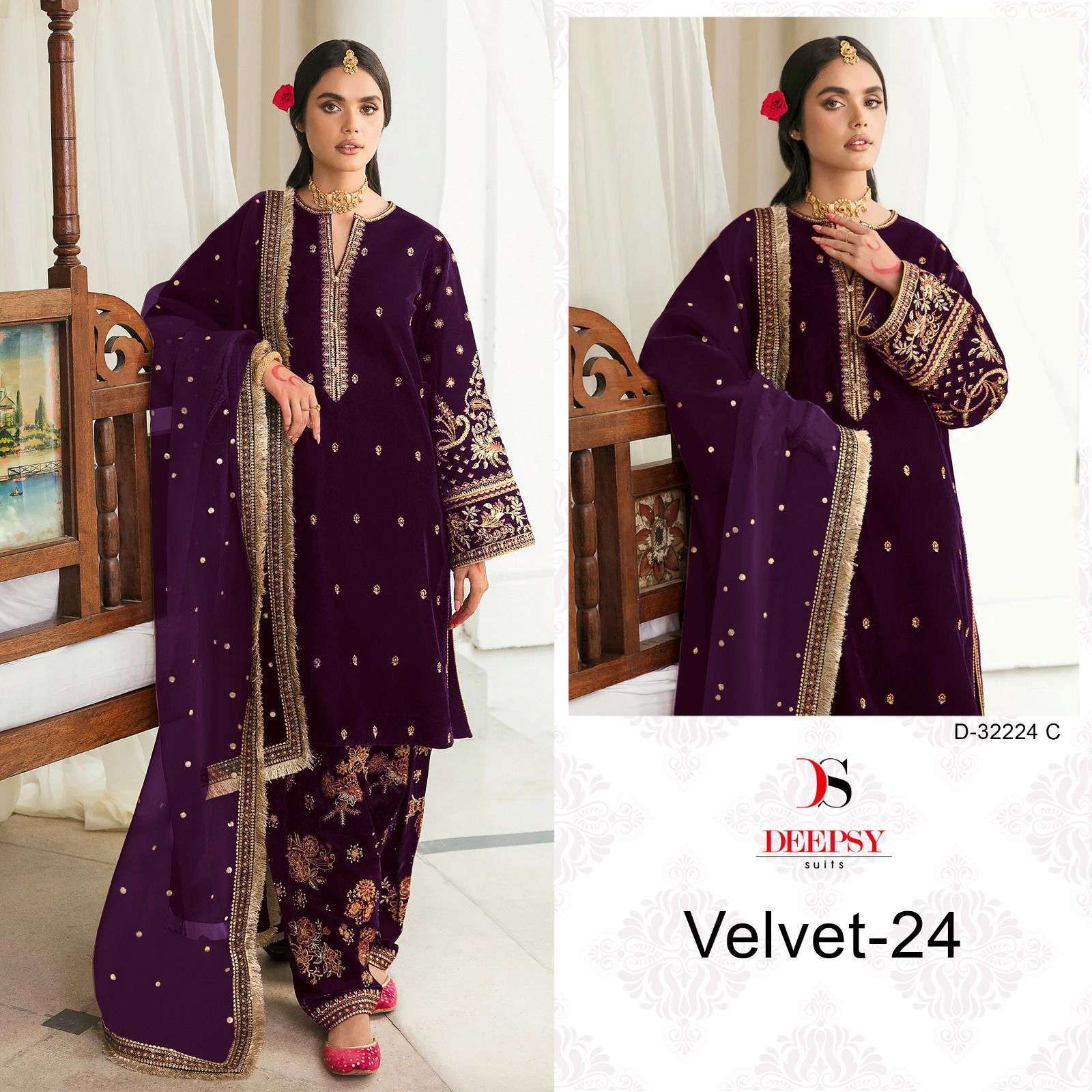 DEEPSY D 32224 COLORS VELVET DESIGNER SUIT COLLECTION BEST RATE 