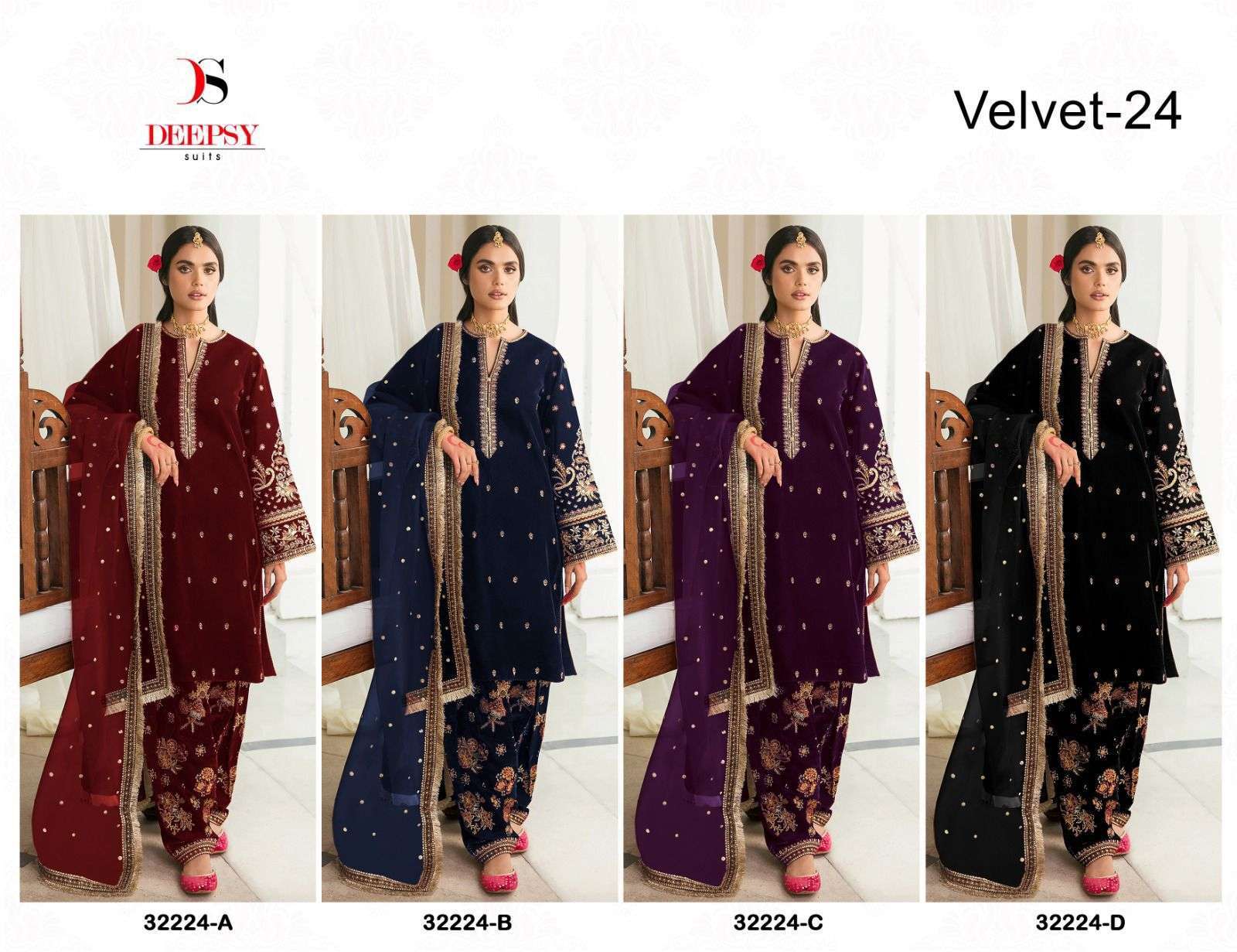 DEEPSY D 32224 COLORS VELVET DESIGNER SUIT COLLECTION BEST RATE 