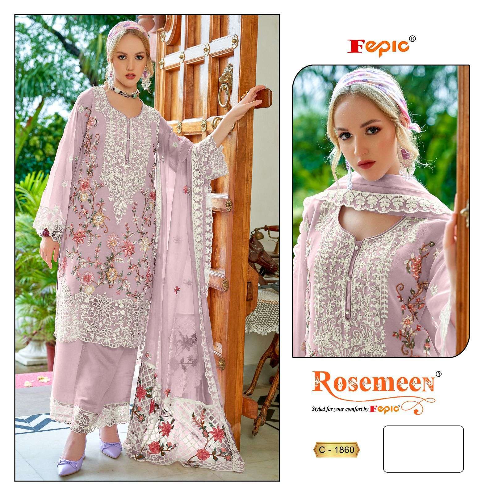 FEPIC C 1860 COLORS PAKISTANI GEORGETTE DRESS COLLCTION BEST RATE SUPPLIER 