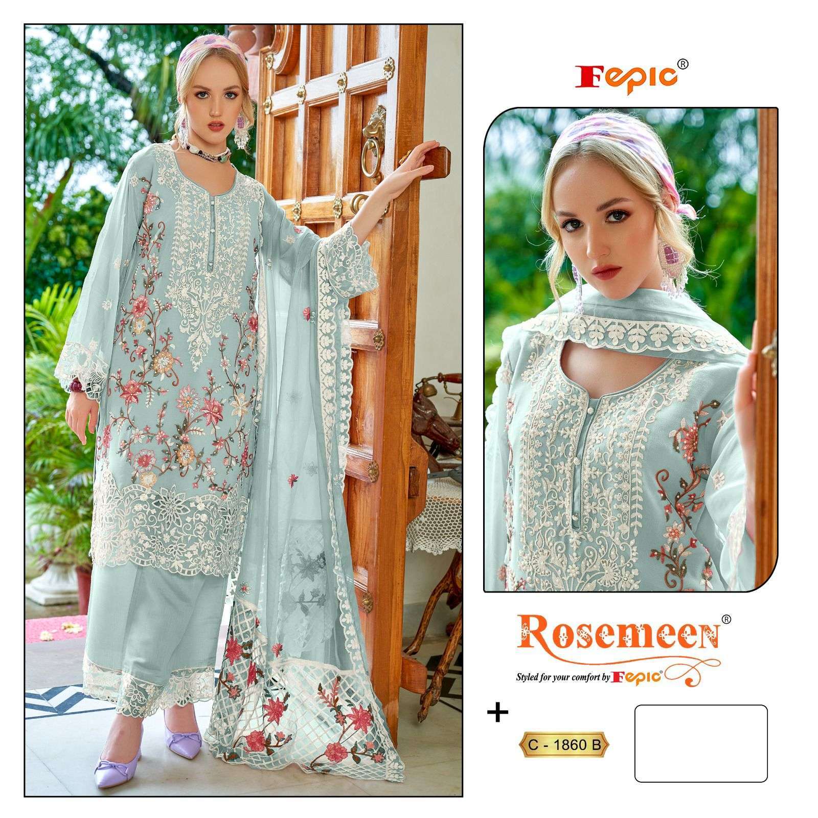 FEPIC C 1860 COLORS PAKISTANI GEORGETTE DRESS COLLCTION BEST RATE SUPPLIER 