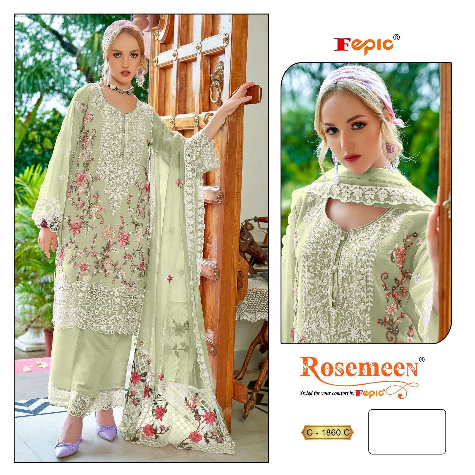 FEPIC C 1860 COLORS PAKISTANI GEORGETTE DRESS COLLCTION BEST RATE SUPPLIER 