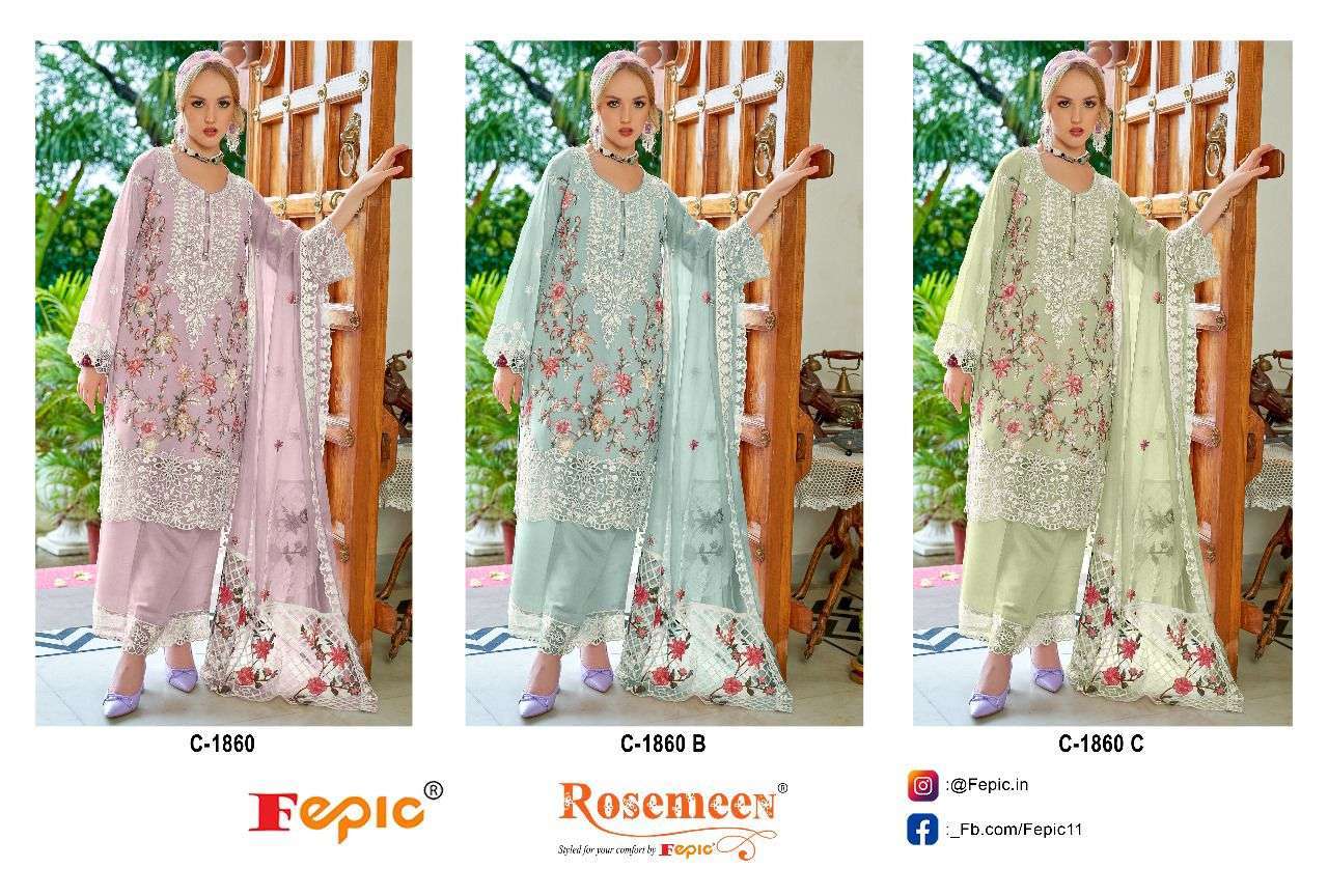 FEPIC C 1860 COLORS PAKISTANI GEORGETTE DRESS COLLCTION BEST RATE SUPPLIER 
