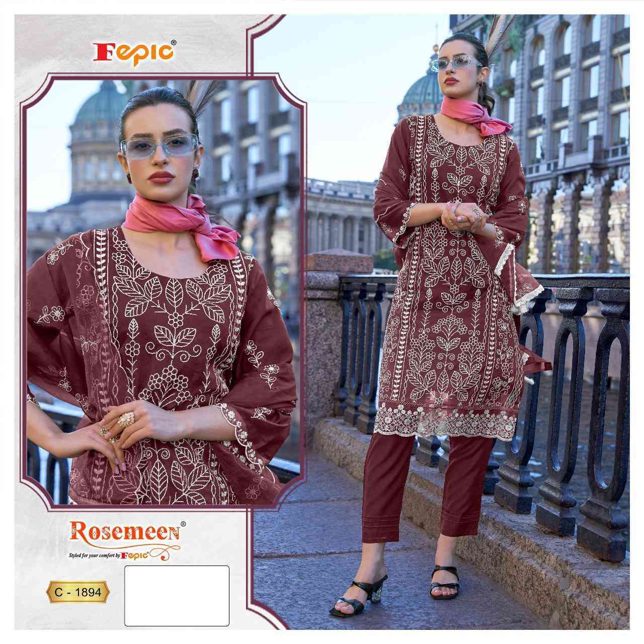 FEPIC C 1894 COLORS ORGANZA PAKISTANI DRESS WHOLESALER IN SURAT 