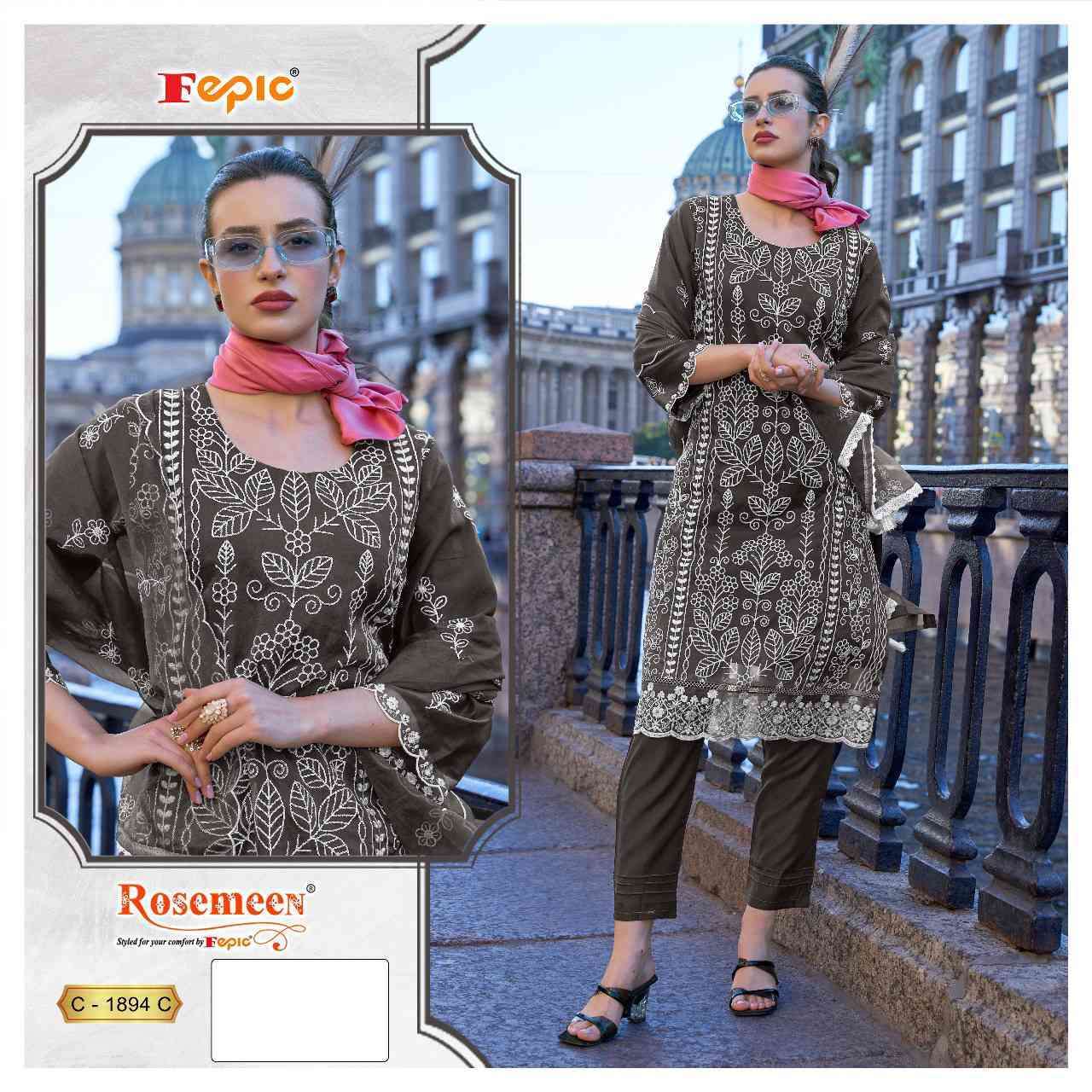 FEPIC C 1894 COLORS ORGANZA PAKISTANI DRESS WHOLESALER IN SURAT 