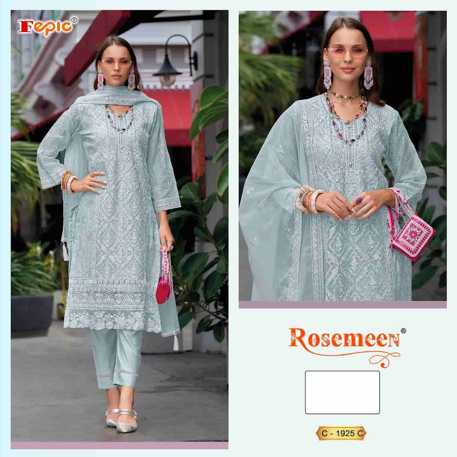 FEPIC C 1925 COLORS PAKISTANI STYLE ORGANZA SUIT WHOLESALER 2024