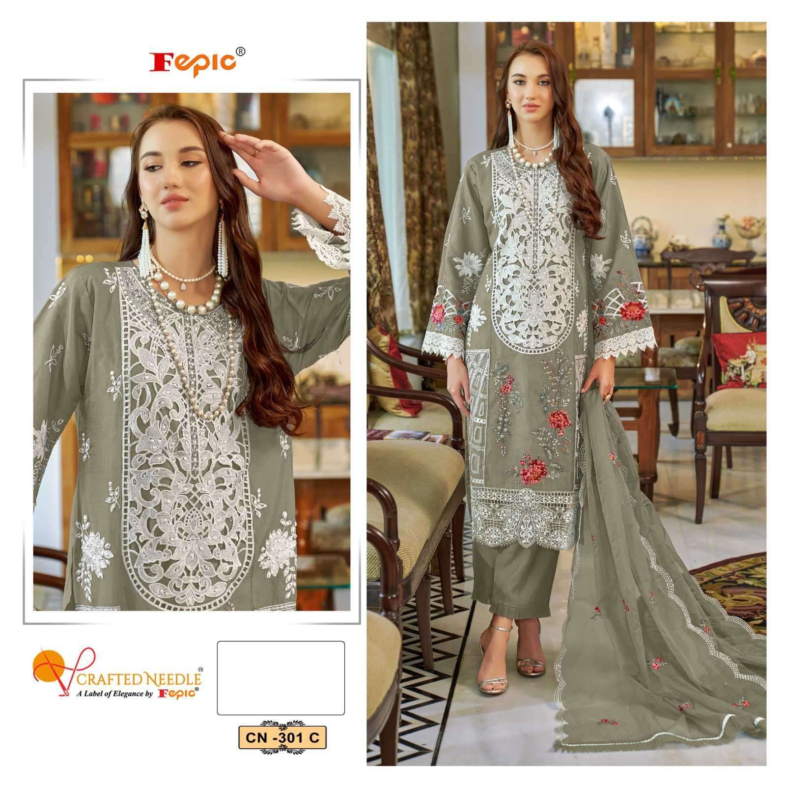FEPIC CN 301 COLORS PAKISTANI READYMADE DESIGNER SUIT WHOLESALER