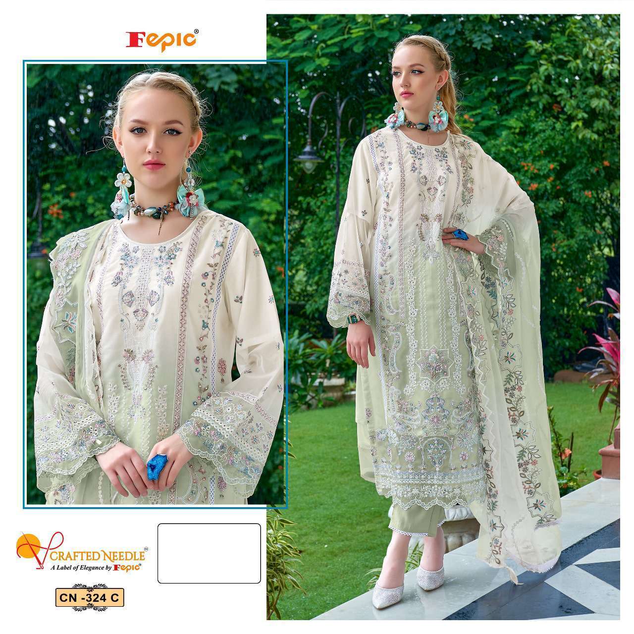 FEPIC CN 324 COLORS PAKISTANI DESIGNER SUIT CATALOGUE SUPPLIER 2024