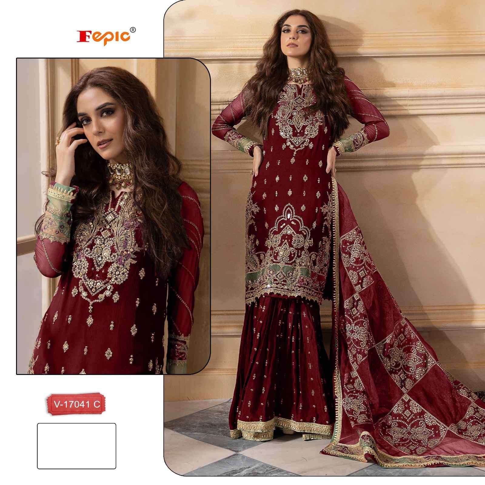 FEPIC V 17041 COLORS LATEST DESIGNER VELVET SUIT CATALOG WHOLESALER 