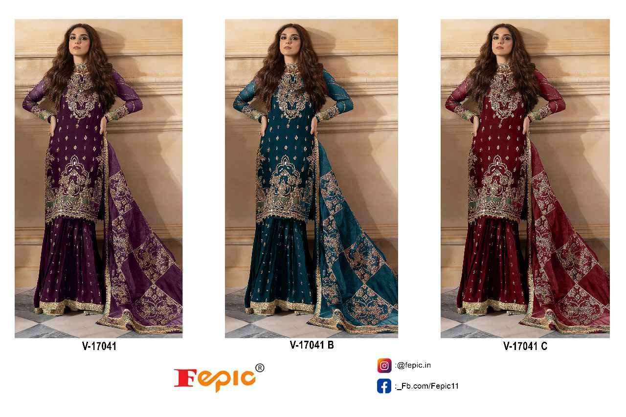 FEPIC V 17041 COLORS LATEST DESIGNER VELVET SUIT CATALOG WHOLESALER 