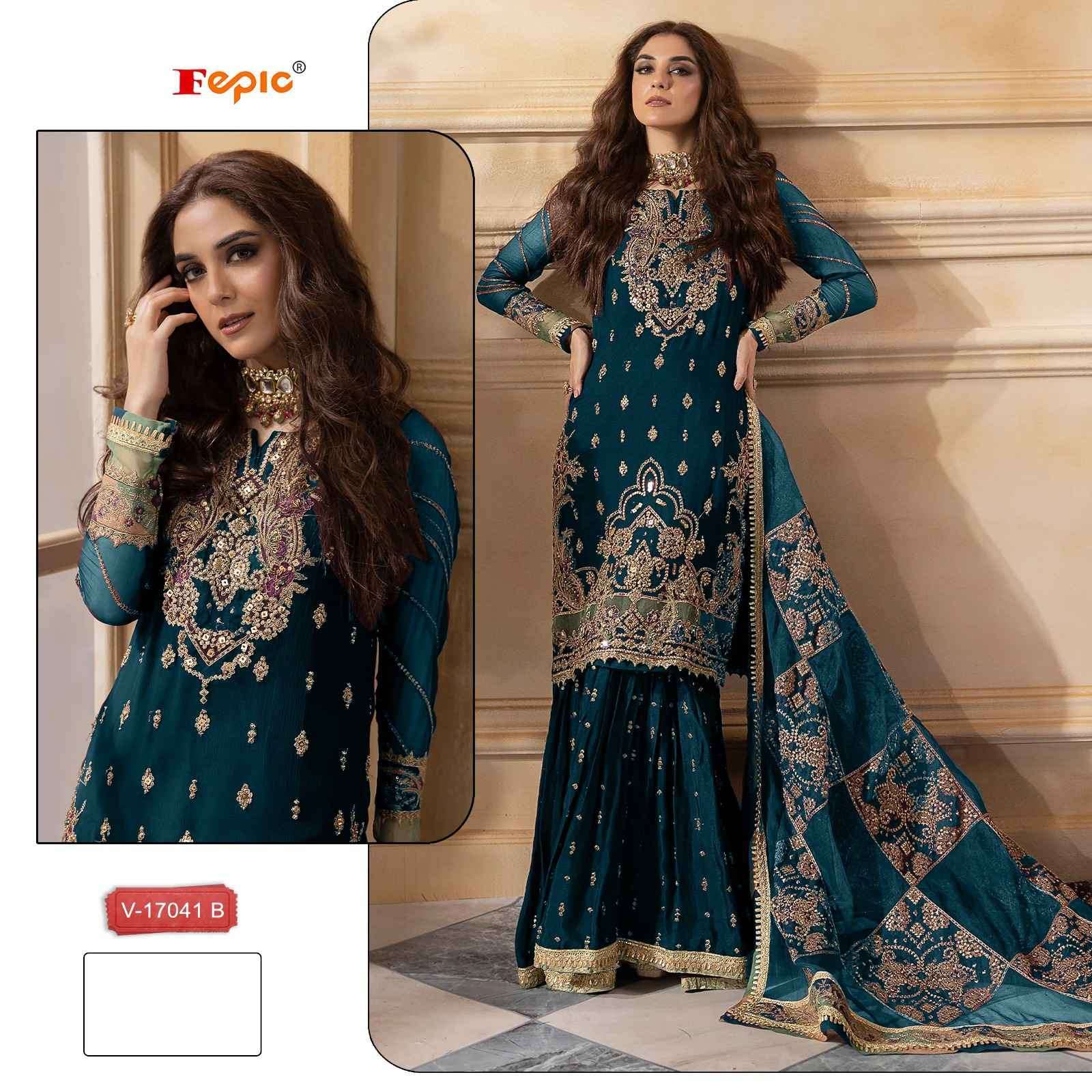 FEPIC V 17041 COLORS LATEST DESIGNER VELVET SUIT CATALOG WHOLESALER 