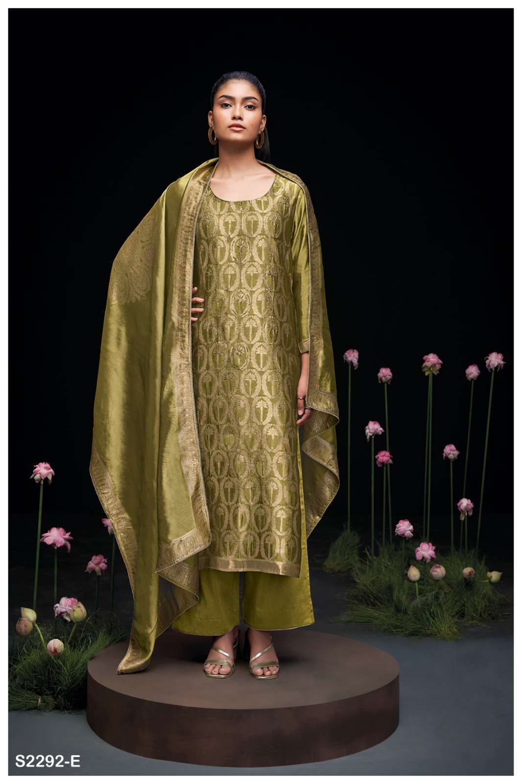 GANGA FASHION AYAKA 2292 HIT DESIGNER SILK LADIES SUIT CATALOGUE WHOLESALER 