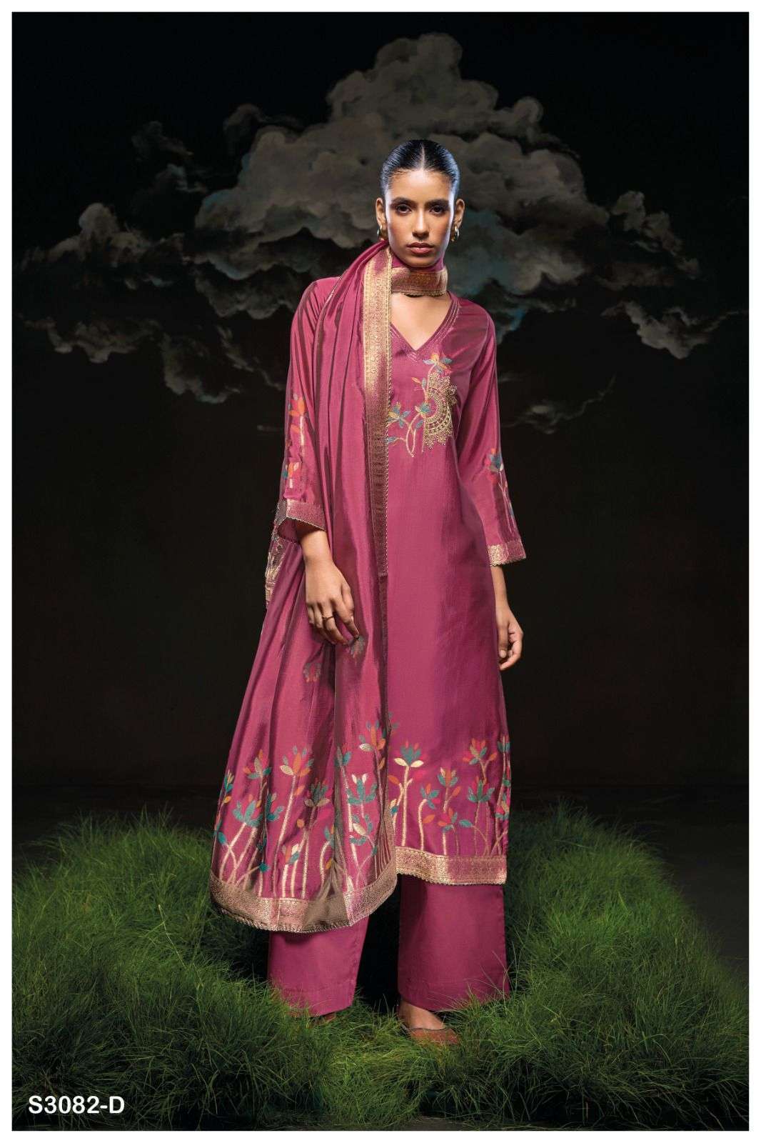 GANGA FASHION MINAKSHI 3082 EXCLUSIVE WOVEN SILK SUIT LATEST CATALOGUE WHOLESALER 