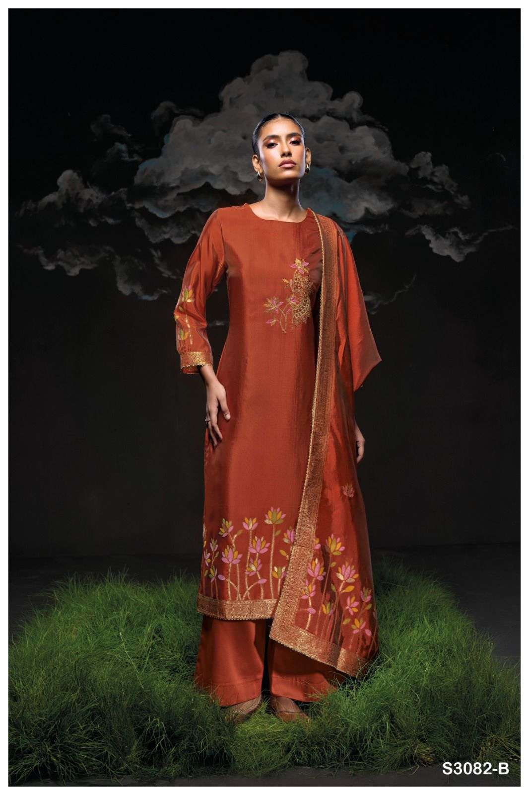 GANGA FASHION MINAKSHI 3082 EXCLUSIVE WOVEN SILK SUIT LATEST CATALOGUE WHOLESALER 