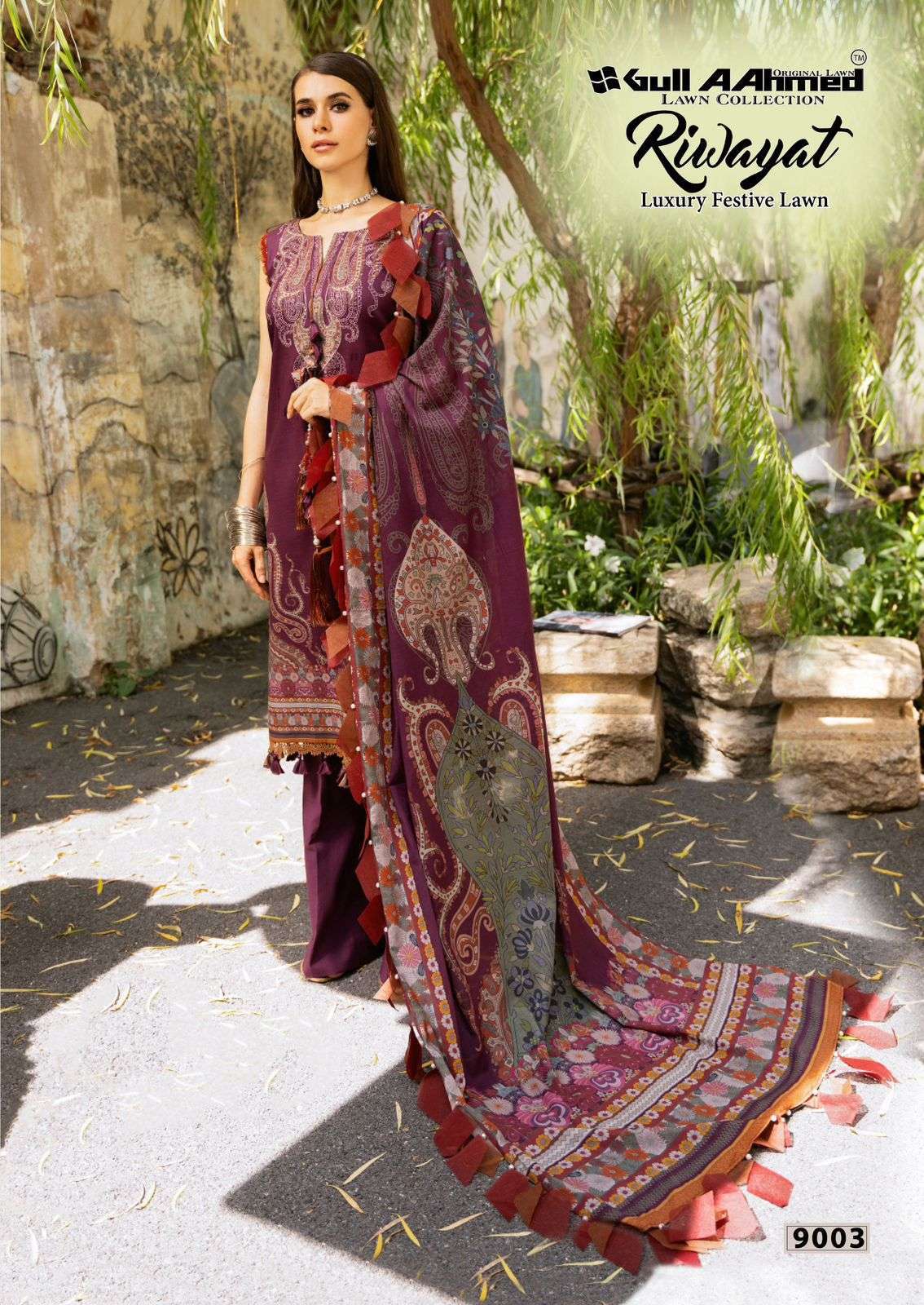 GUL AHMED RIWAYAT VOL 9 PURE LAWN KARACHI SUIT CATALOG EXPORTER 2024
