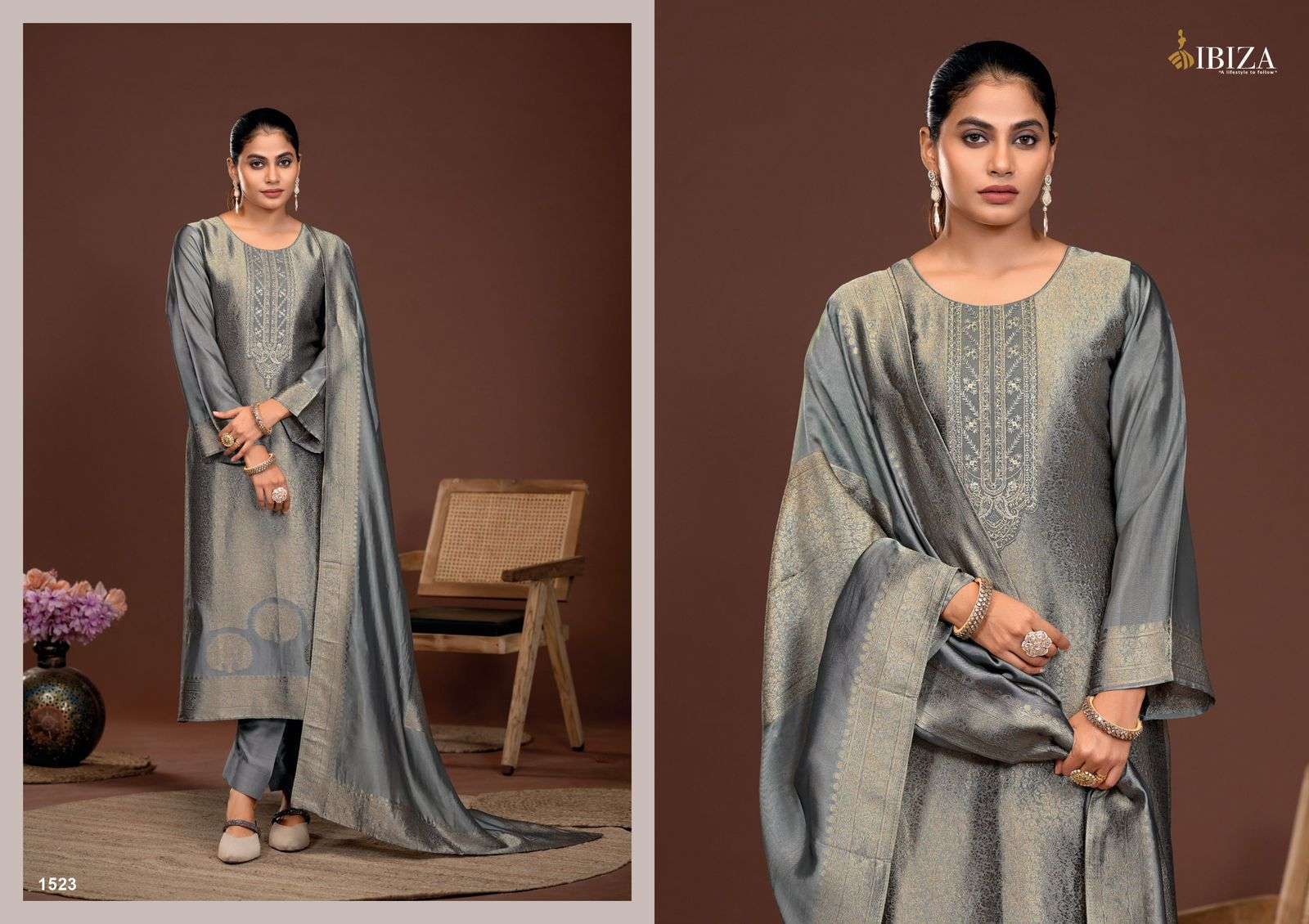 IBIZA SAKHI VOL 6 PARTYWEAR BENGLORY SILK SUIT CATALOG SUPPLIER 2024