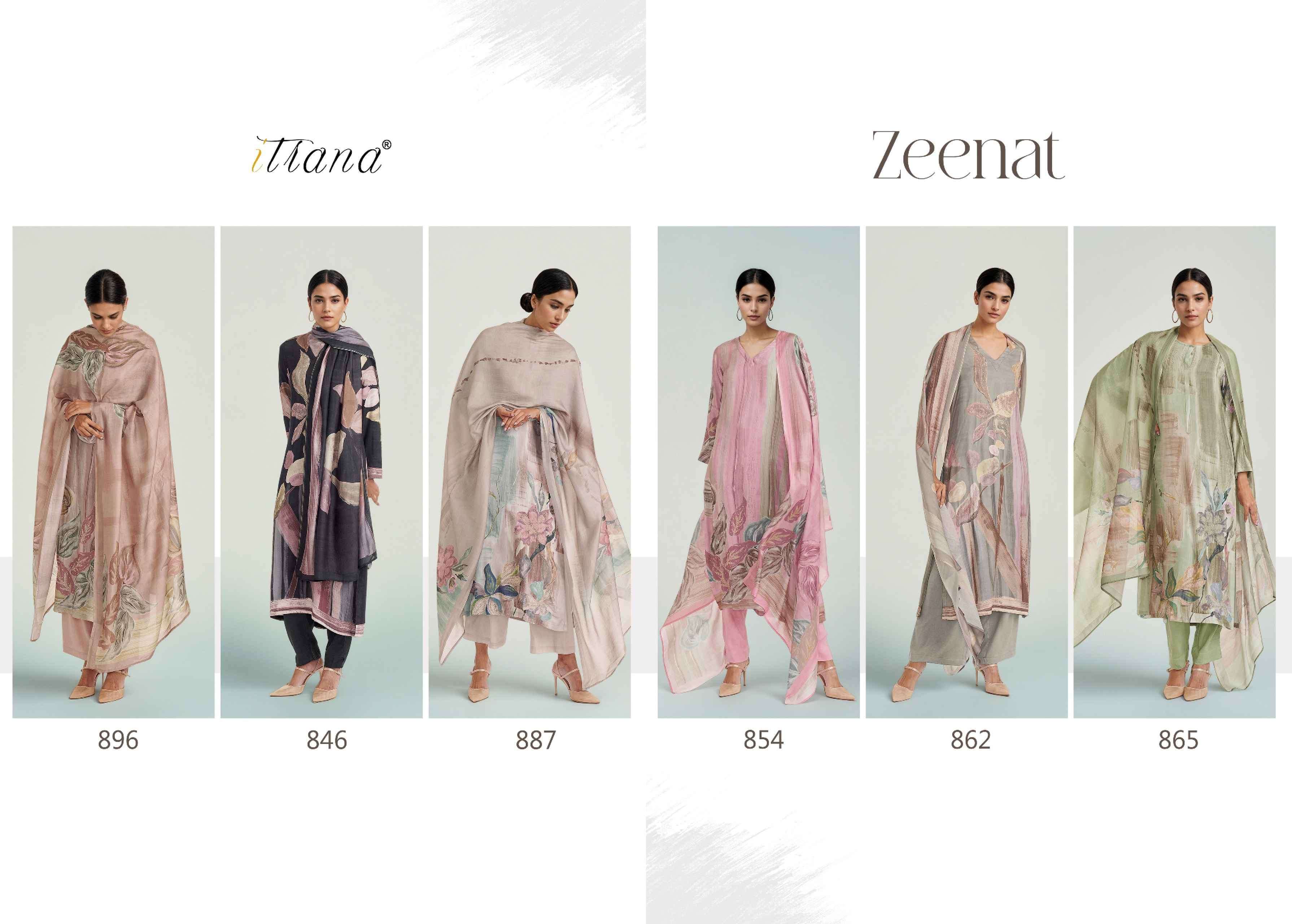 ITRANA ZEENAT DIGITAL PRINTS STAPLE TWILL WINTER SUIT CATALOGUE WHOLESALE PRICE 