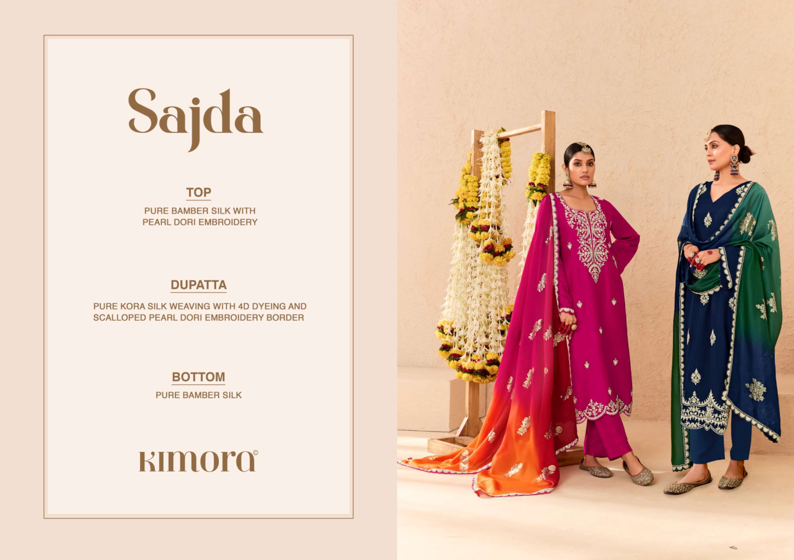 KIMORA HEER SAJDA DESIGNER SILK SUIT CATALOG WHOLESALE PRICE DEALER 2024