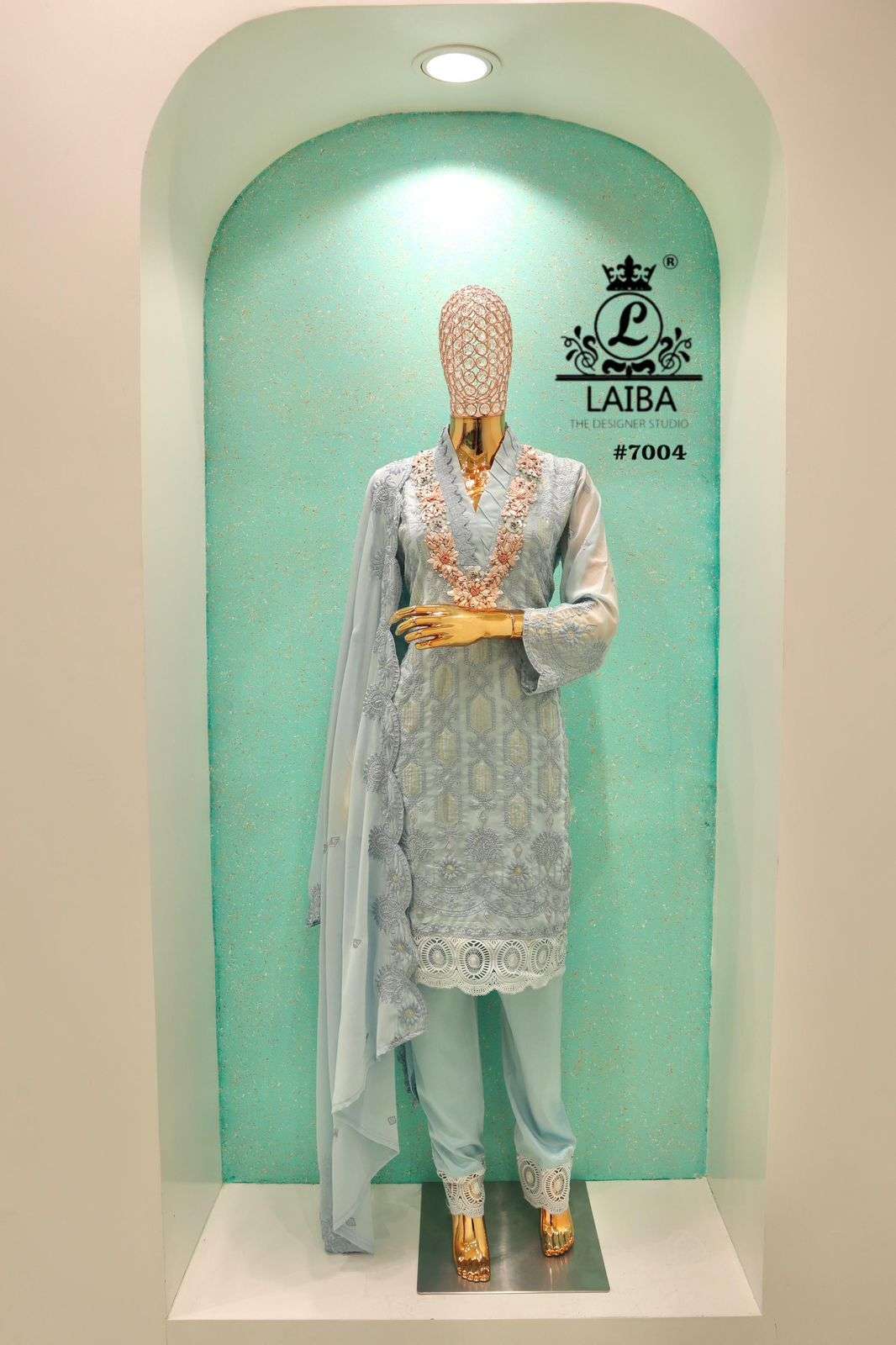 LAIBA 7004 PURE GEORGETTE PAKISTANI READYMADE CATALOG WHOLESALER 
