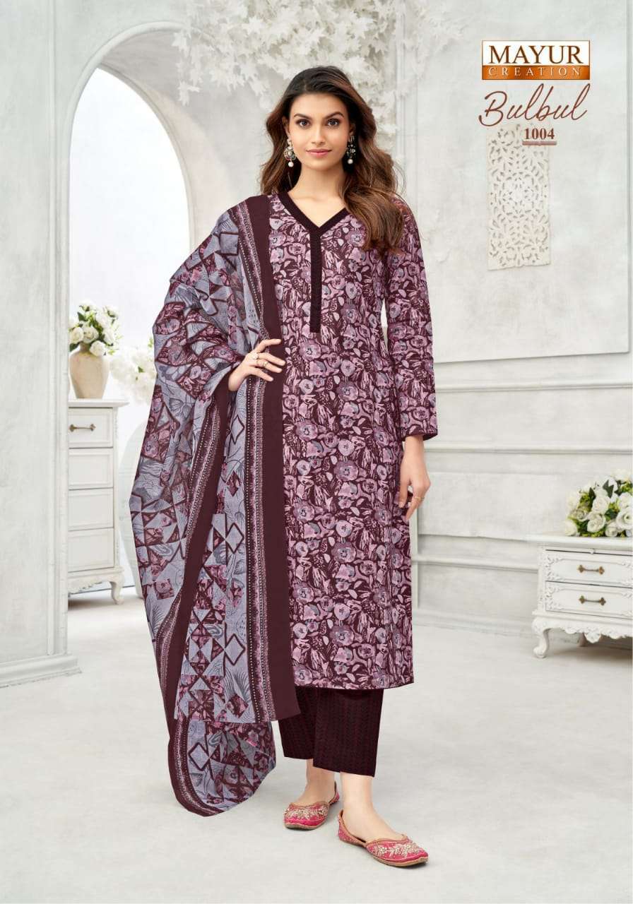 MAYUR CREATION BULBUL VOL 1 PRINTED COTTON DRESS MATERIAL CATALOG EXPORTER 2024
