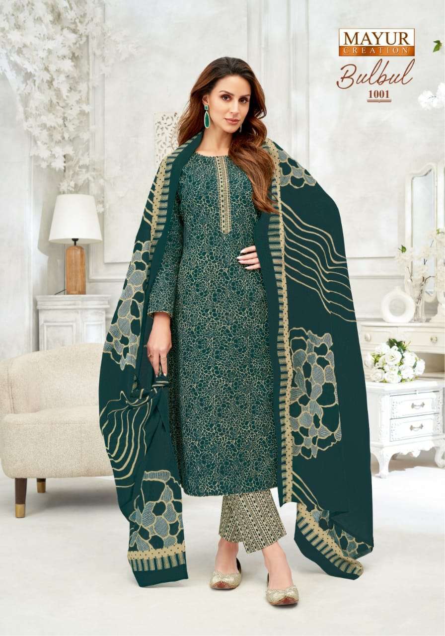 MAYUR CREATION BULBUL VOL 1 PRINTED COTTON DRESS MATERIAL CATALOG EXPORTER 2024