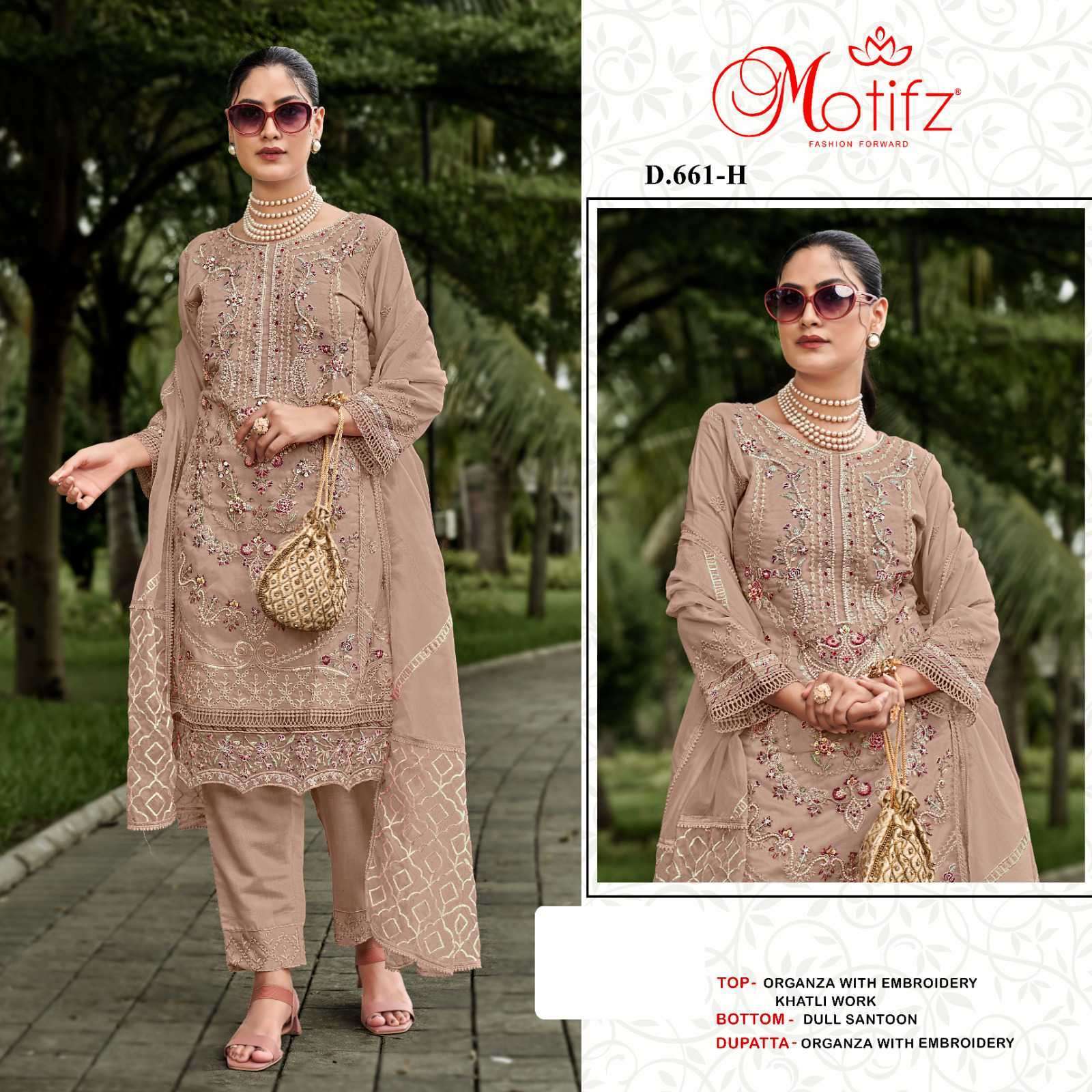 MOTIFZ D 661 COLORS VOL 2 PAKISTANI ORGANZA SUIT CATALOG WHOLESALER 