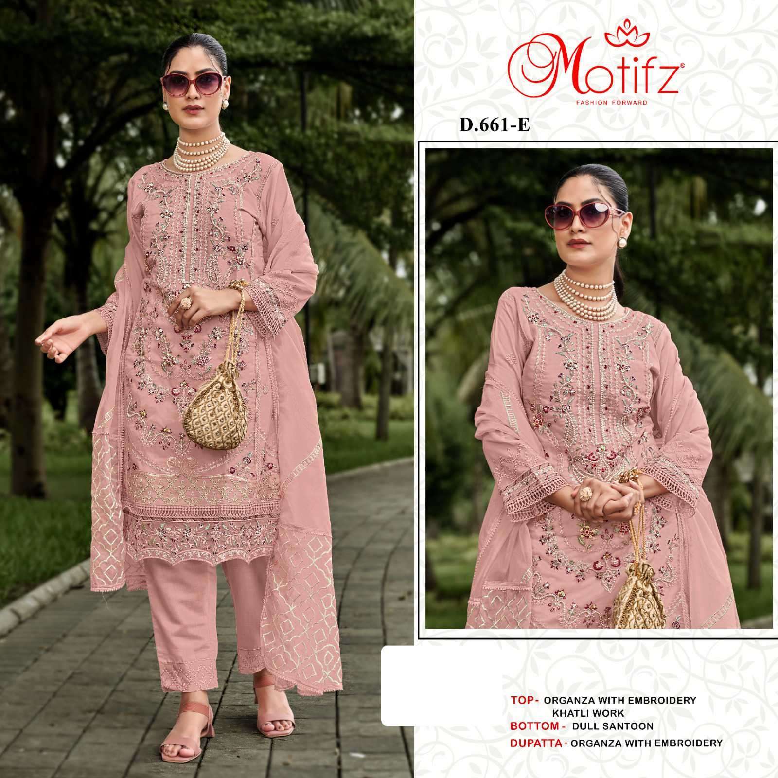 MOTIFZ D 661 COLORS VOL 2 PAKISTANI ORGANZA SUIT CATALOG WHOLESALER 