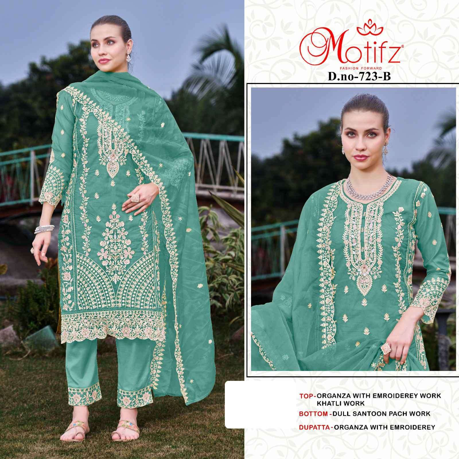 MOTIFZ D 723 COLORS DESIGNER PAKISTANI DRESS SUPPLIER WHOLESALE PRICE SURAT