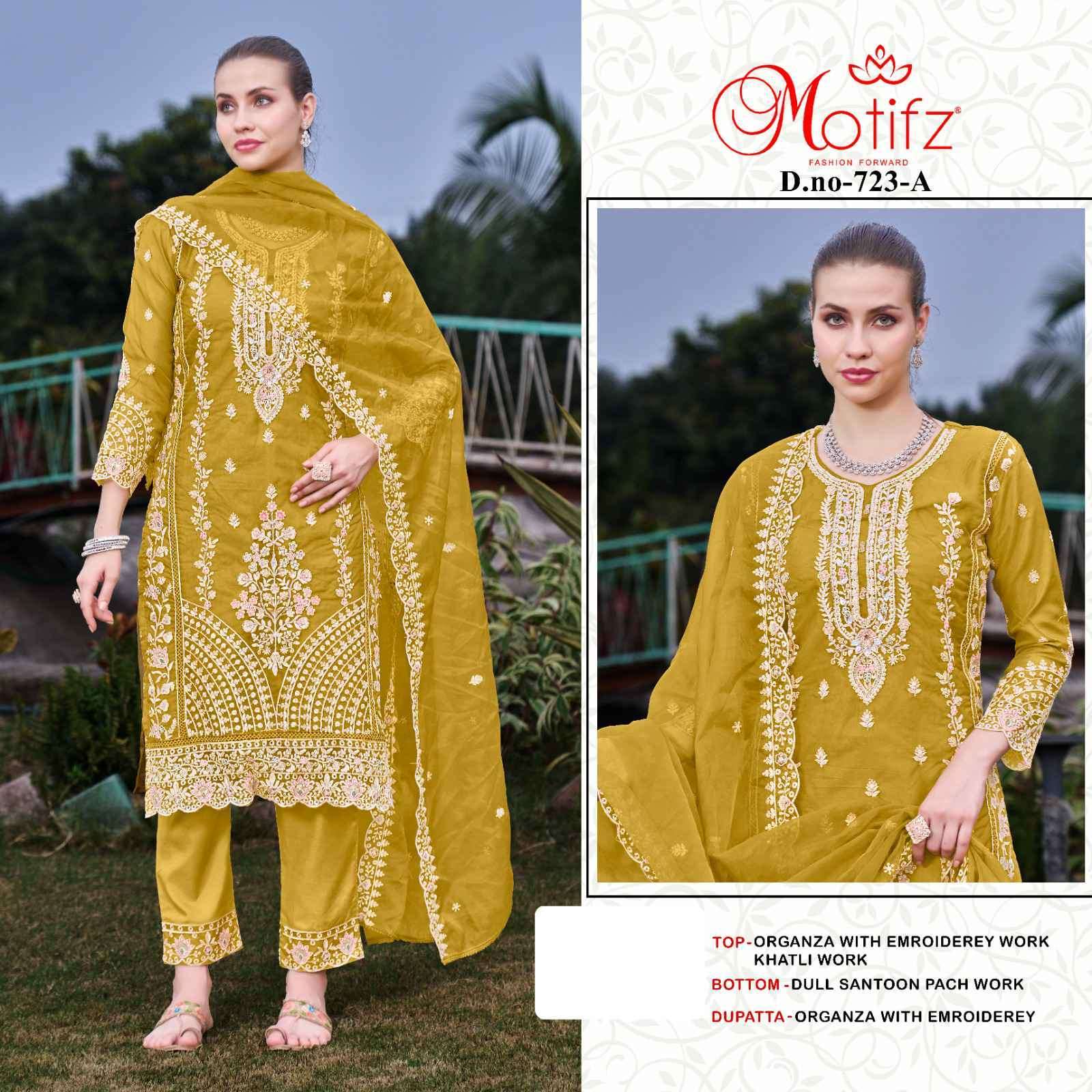 MOTIFZ D 723 COLORS DESIGNER PAKISTANI DRESS SUPPLIER WHOLESALE PRICE SURAT