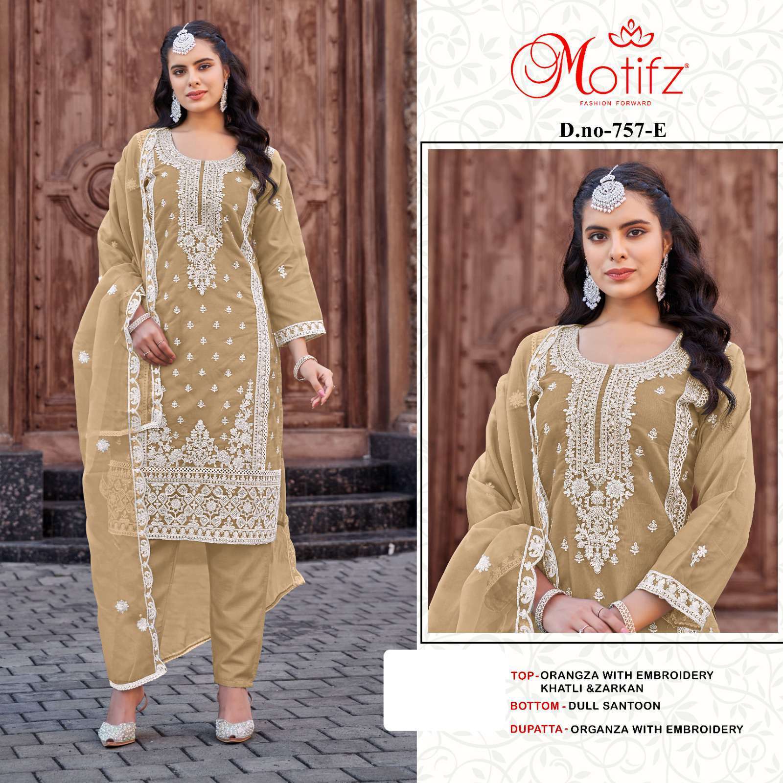 MOTIFZ D 757 COLORS DESIGNER EMBROIDERED PAKISTANI SUIT WHOLESALER 2024