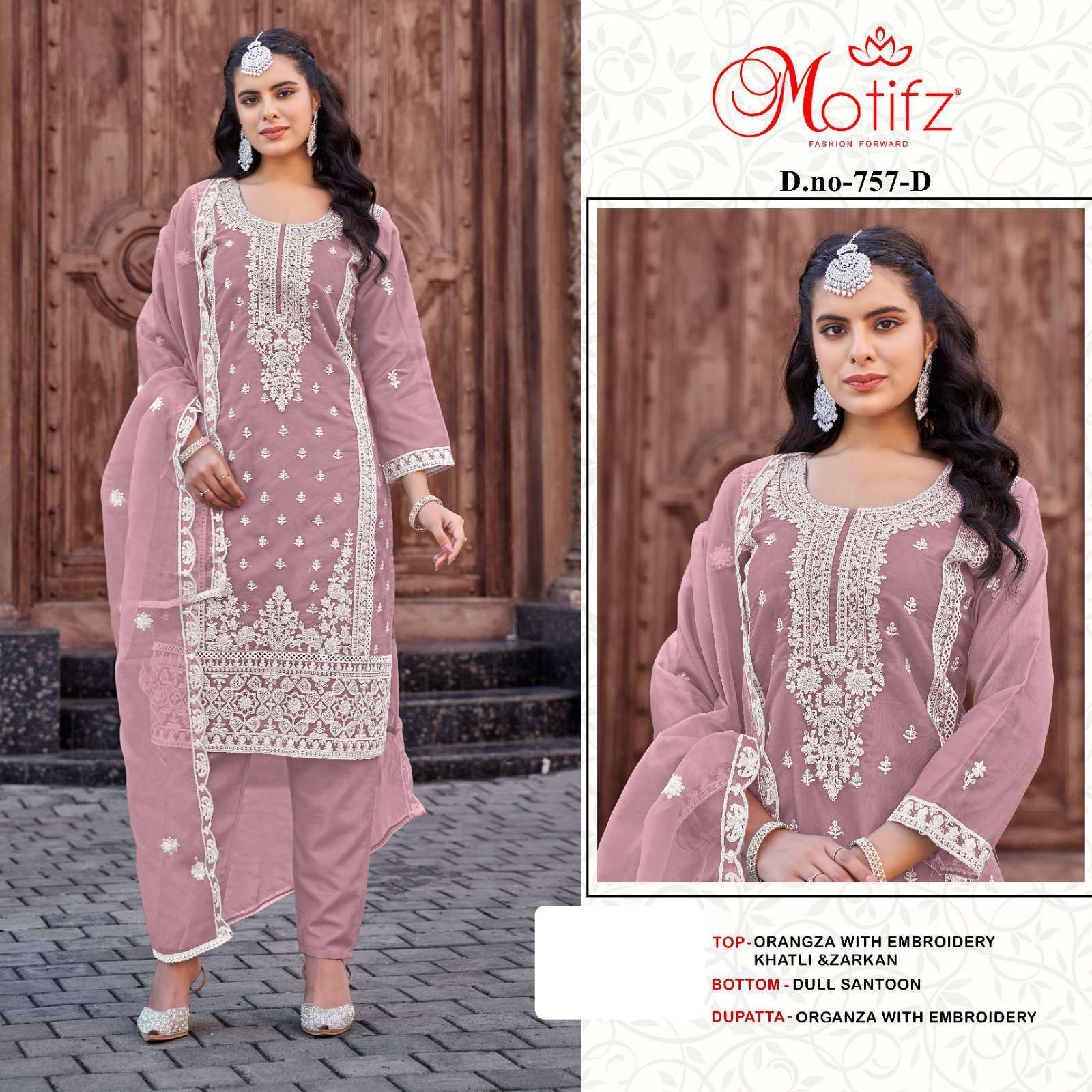 MOTIFZ D 757 COLORS DESIGNER EMBROIDERED PAKISTANI SUIT WHOLESALER 2024