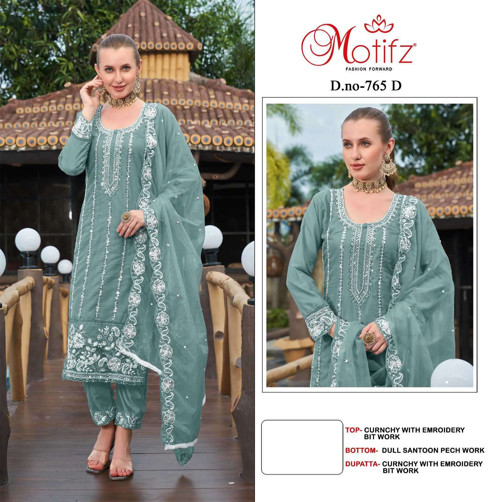 MOTIFZ D 765 COLORS PAKISTANI DESIGNER SUIT CATALOG SUPPLIER 2024