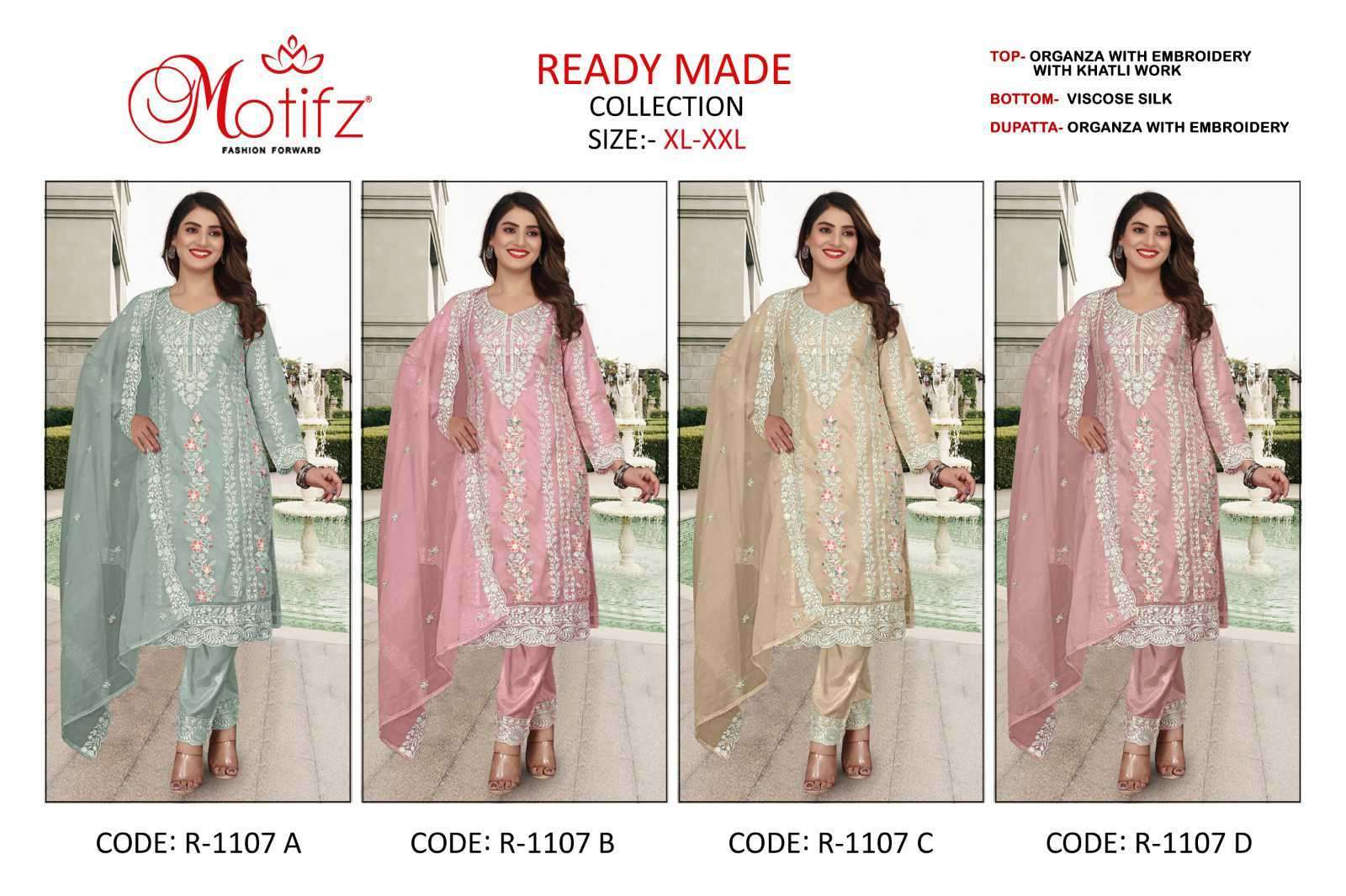 MOTIFZ R 1107 COLORS READYMADE PAKISTANI SUIT CATALOG DEALER 2024