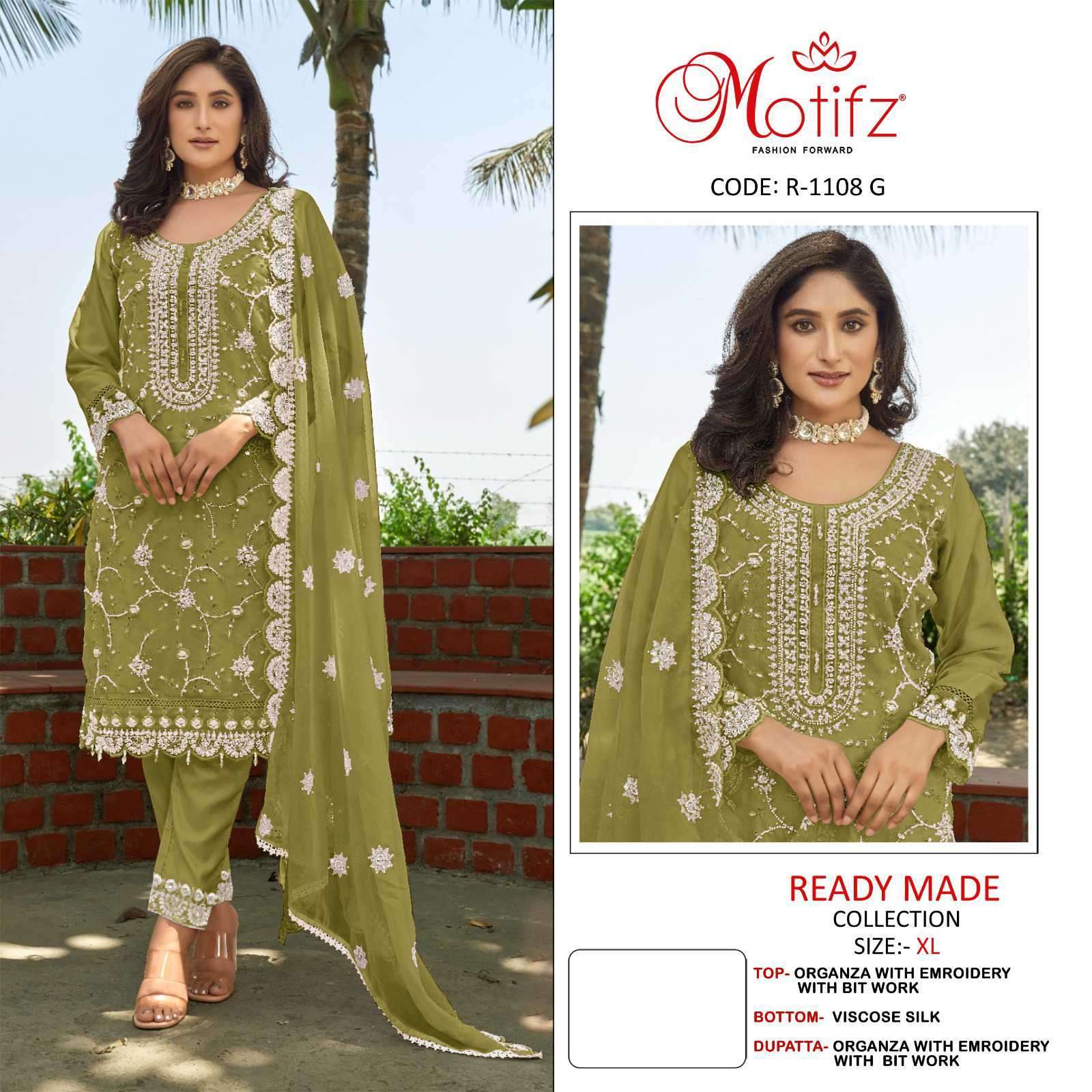 MOTIFZ R 1108 COLORS PAKISTANI READYMADE SUIT COLLECTION BEST RATE SUPPLIER 2024