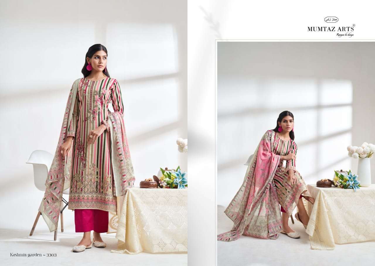 MUMTAZ ARTS KASHMIRI GARDEN PURE LAWN COTTON FANCY SUIT CATALOGUE WHOLESALER 